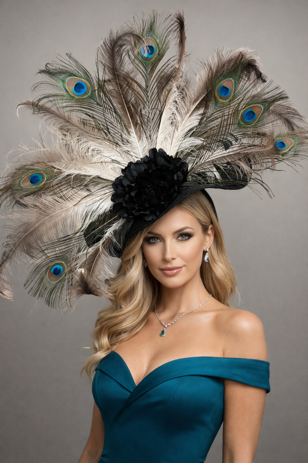 Black Peacock - Kentucky Derby Fascinator Hat