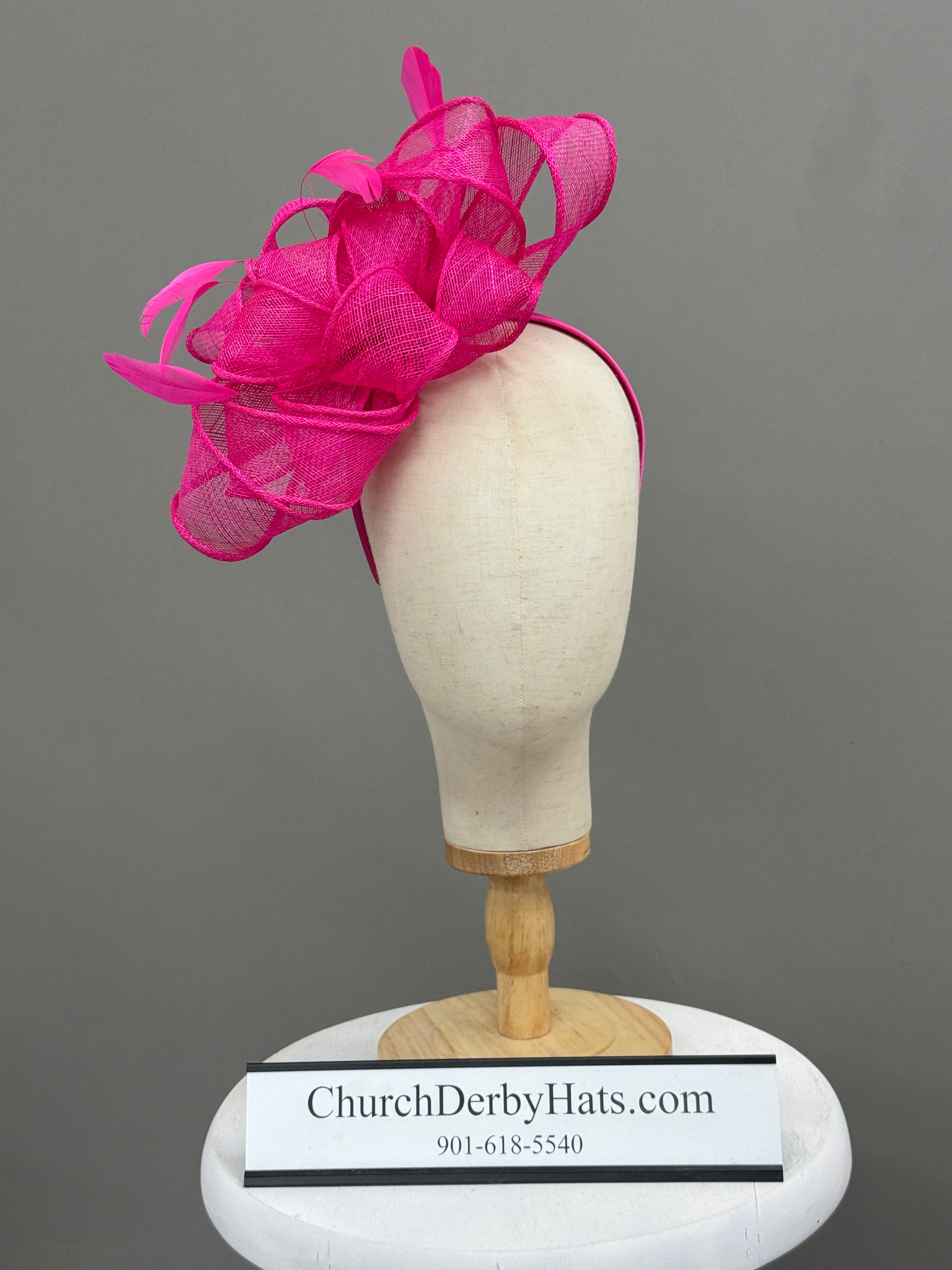Hot Pink Fascinator - Kentucky Derby Hat