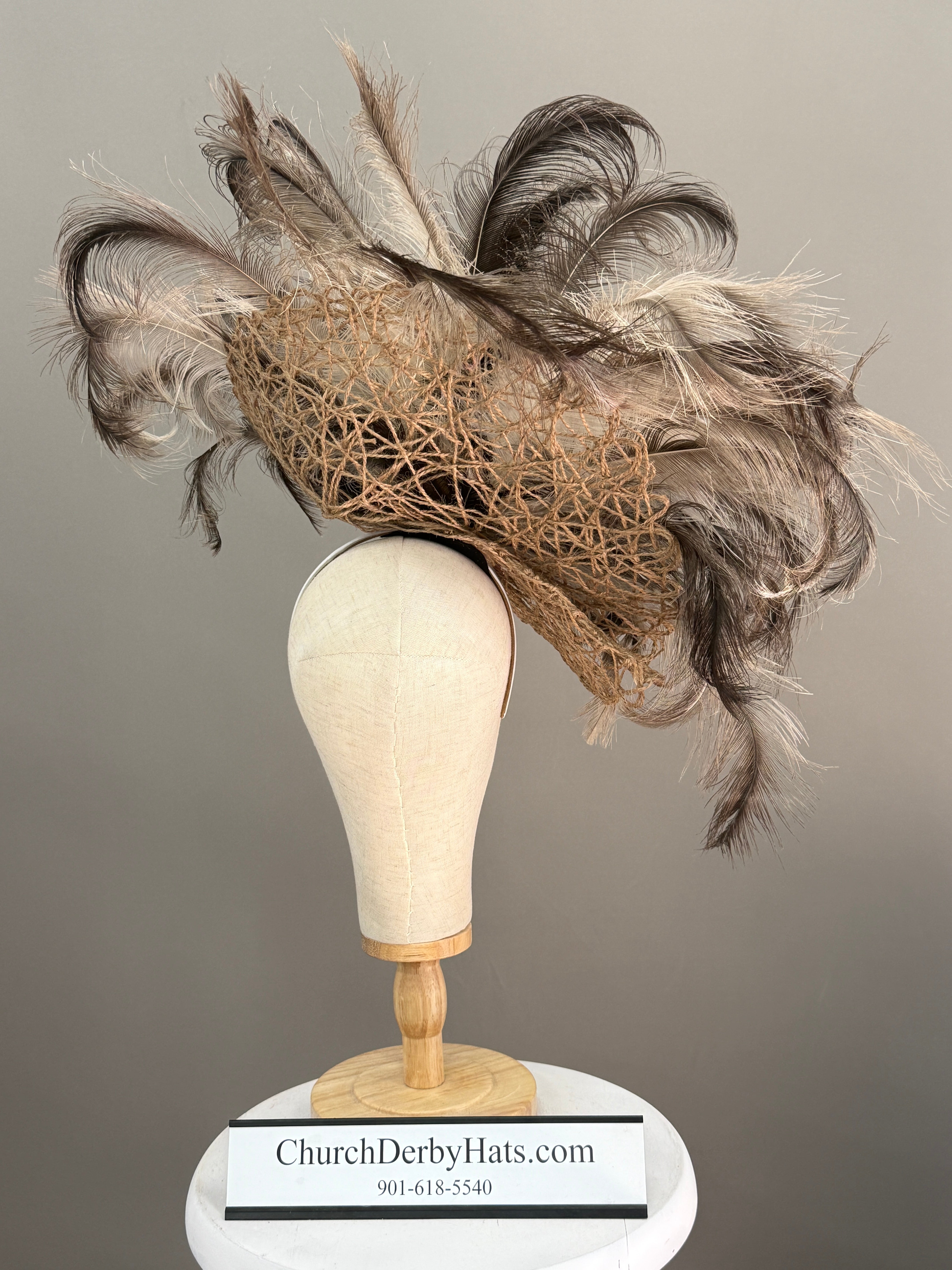 Amber Fascinator - Kentucky Derby Hat