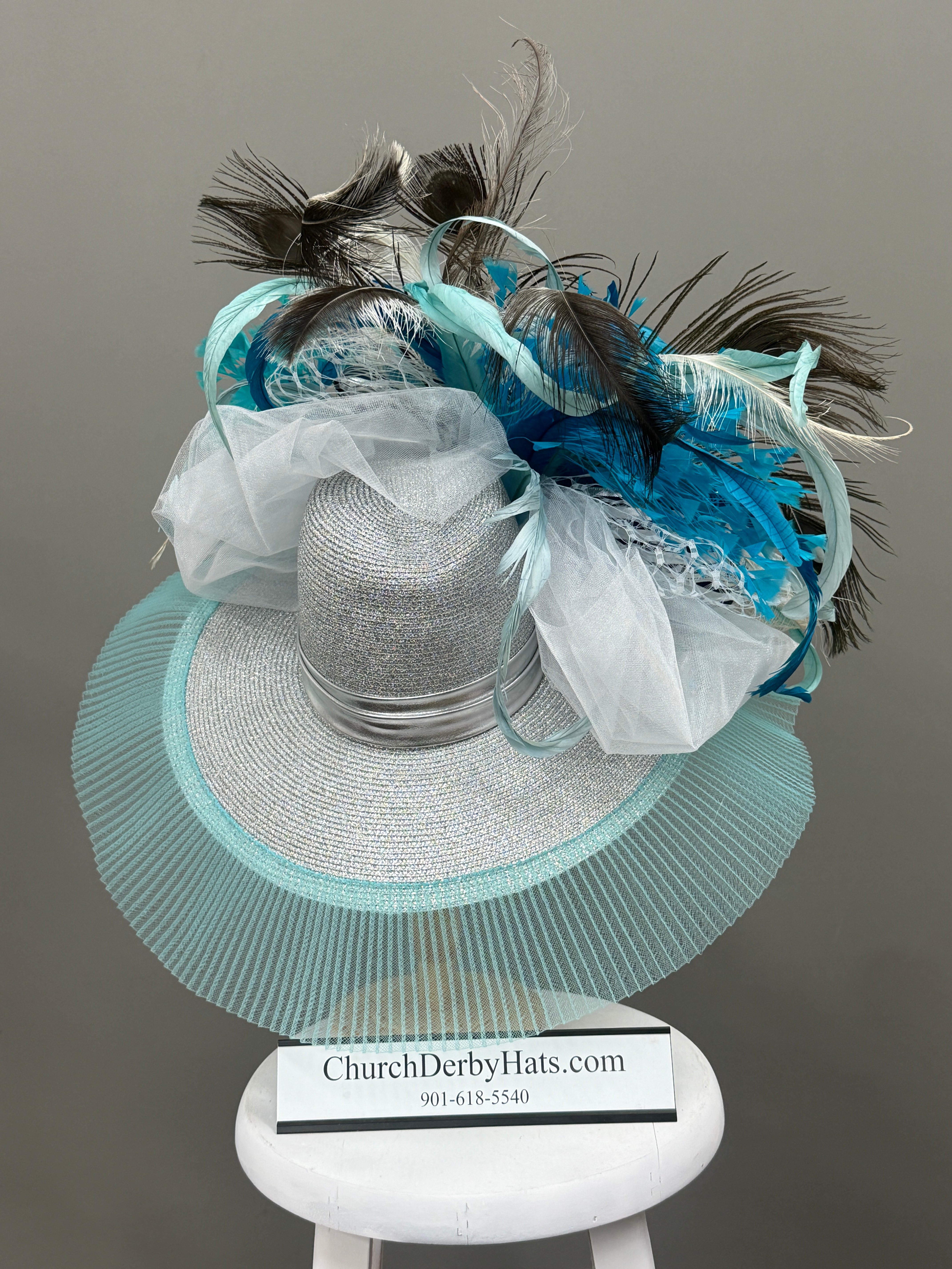 Blue Ice by Vance - Kentucky Derby Hat