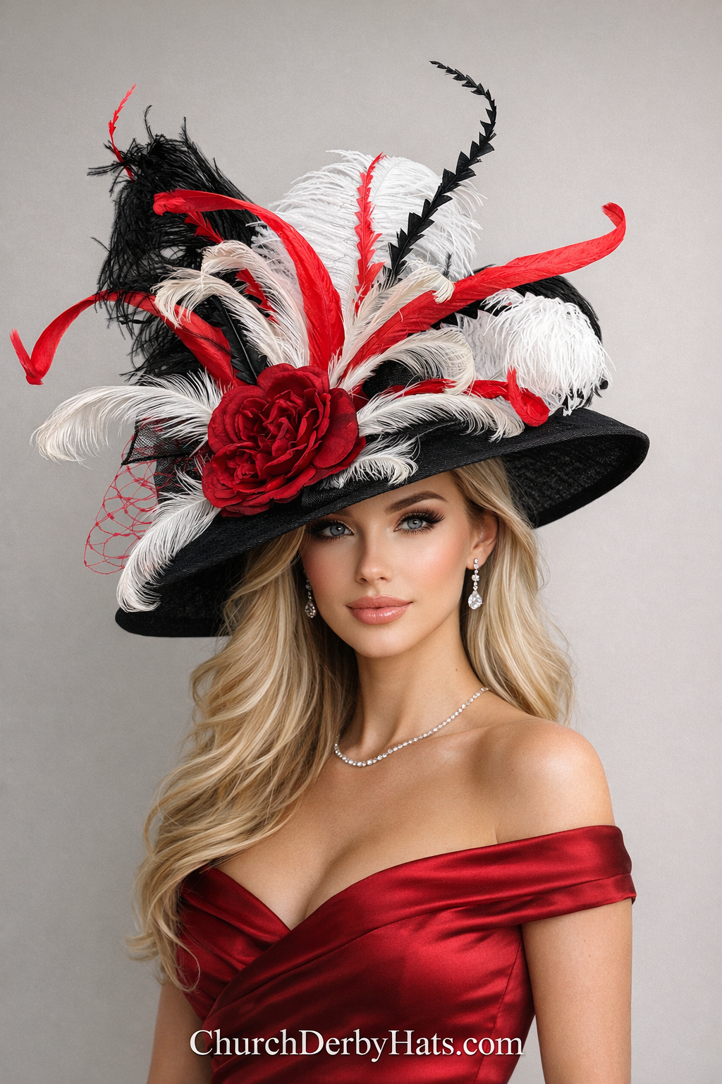Classic Derby Red Rose - Kentucky Derby Hat