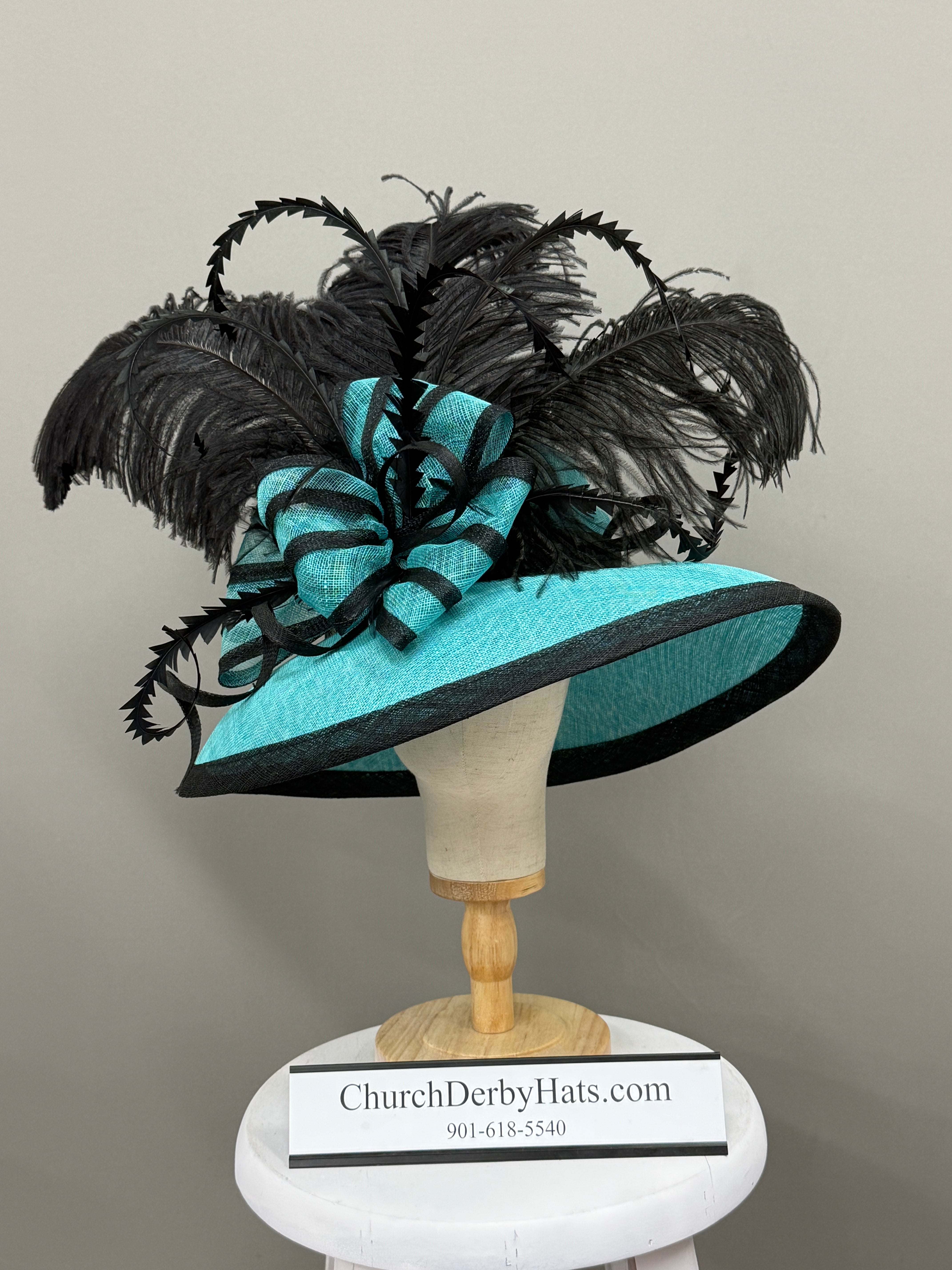 Rebecca Sinamay Blue - Kentucky Derby Hat