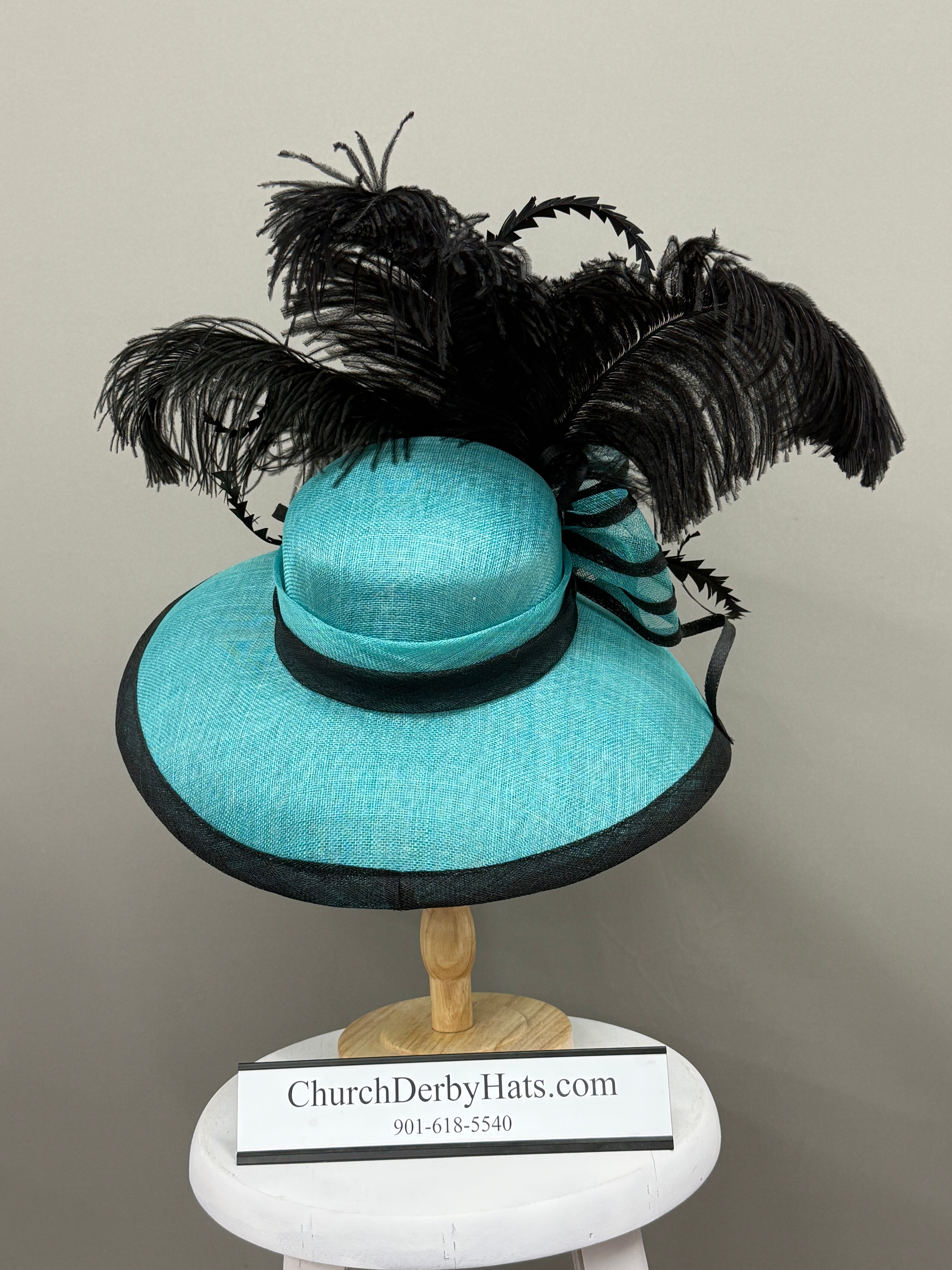 Rebecca Sinamay Blue - Kentucky Derby Hat