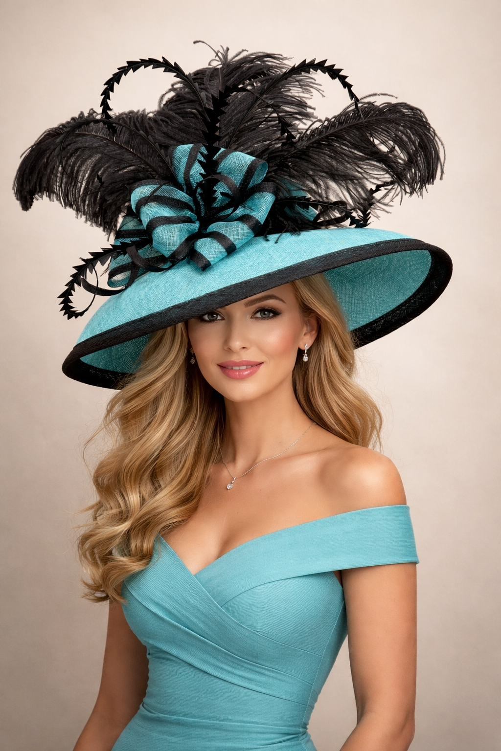 Rebecca Sinamay Blue - Kentucky Derby Hat