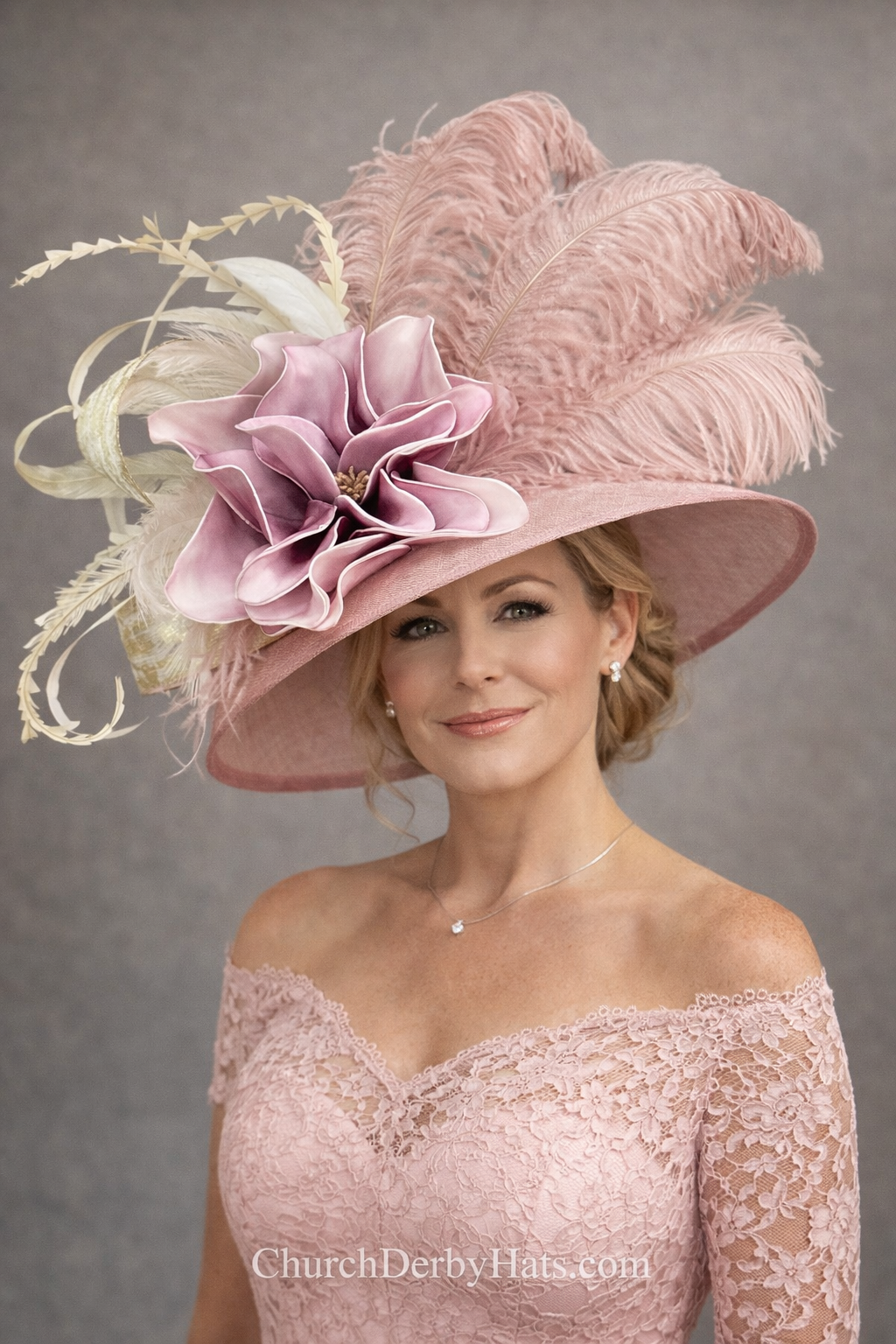 Pristine Blush - Kentucky Derby Hat
