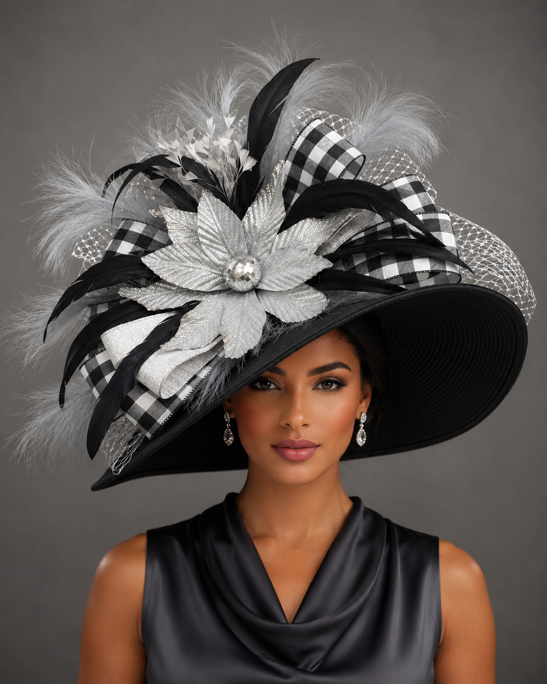 Cristi Black White - Kentucky Derby Hat