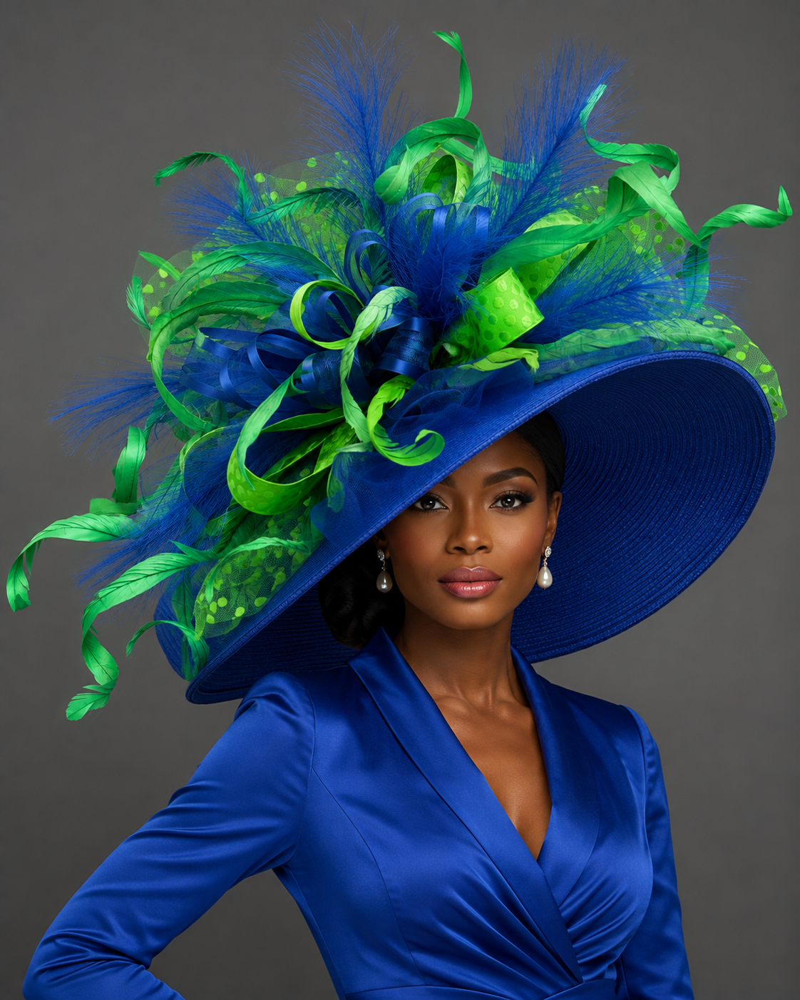 Wowzers Blue Green - Kentucky Derby Hat