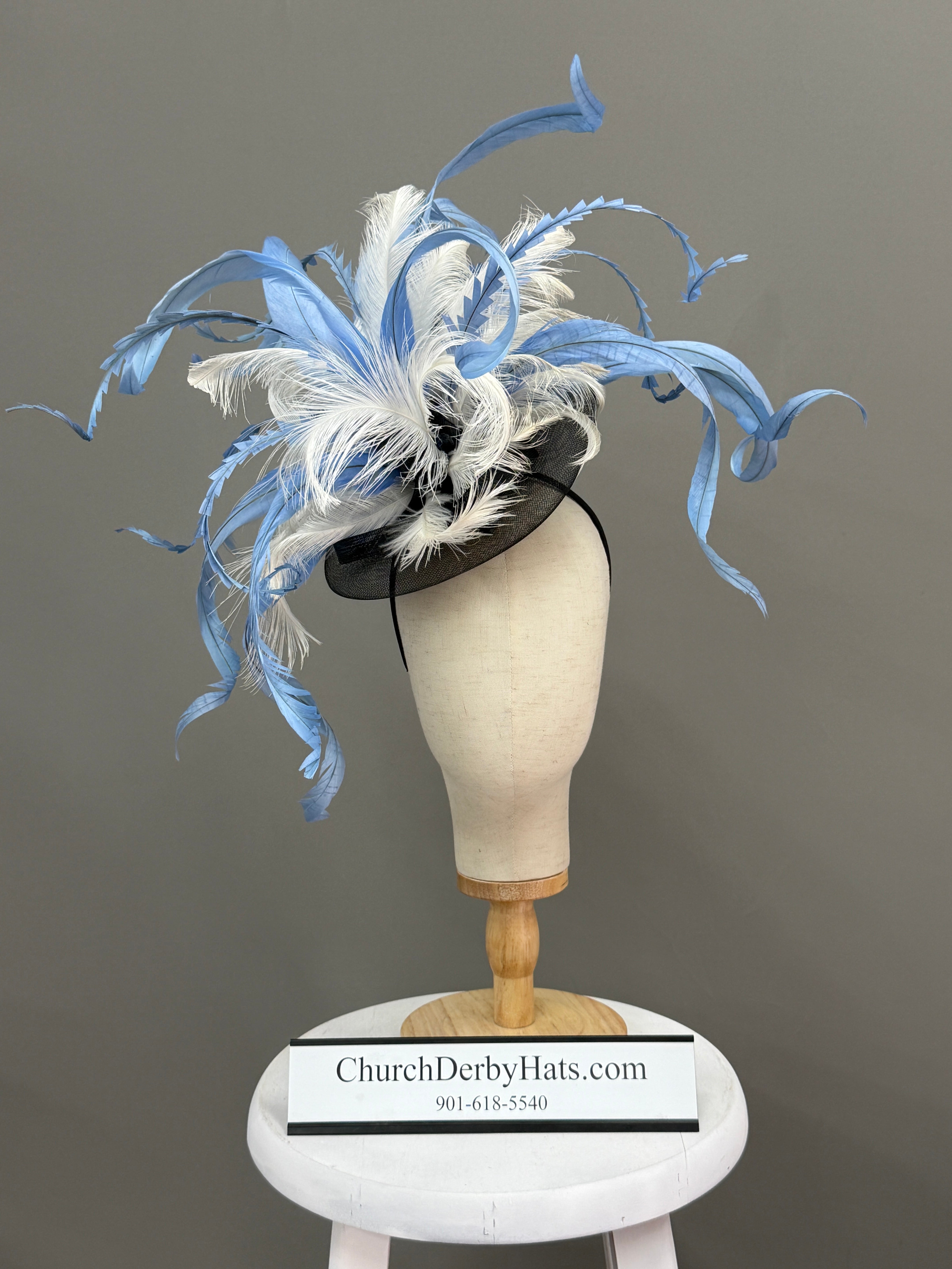 Cornflower Blue Fascinator - Kentucky Derby Hat