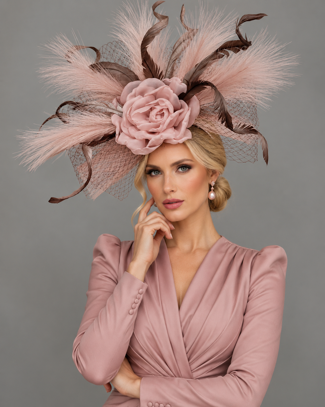 Missy Blush - Kentucky Derby Hat Fascinator on Headband