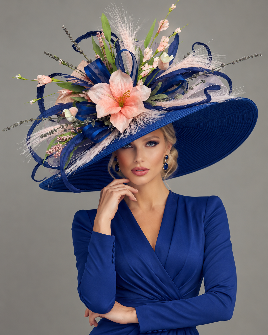 Kingsington - Blue Kentucky Derby Hat