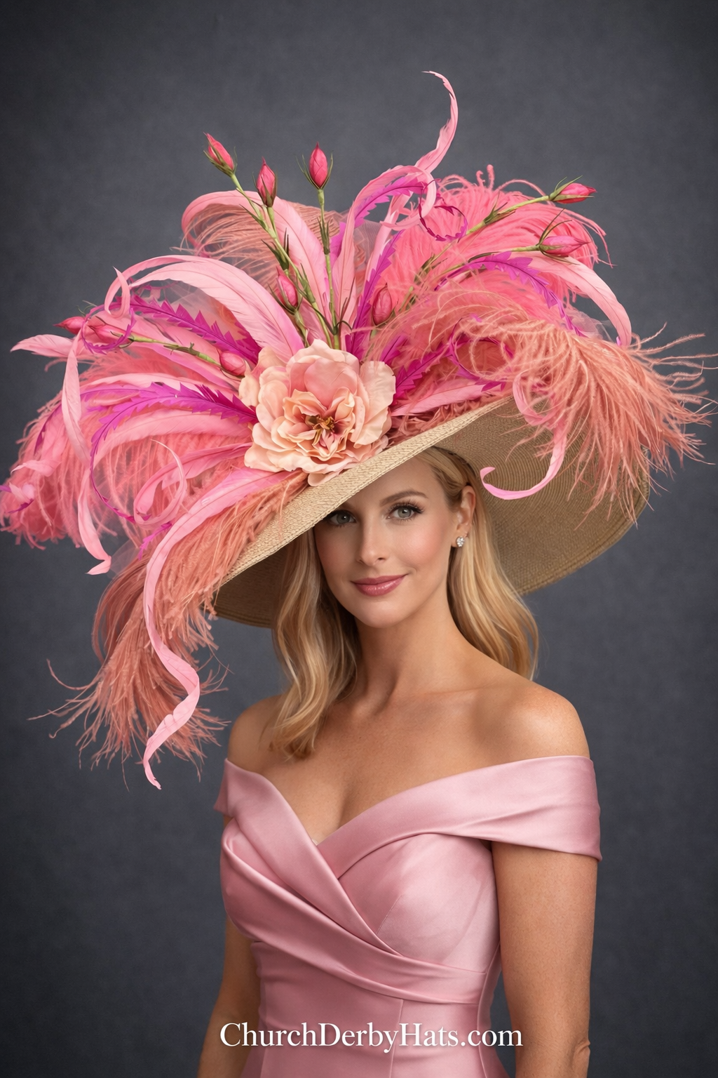 Peachy Pinks - Kentucky Derby Hat