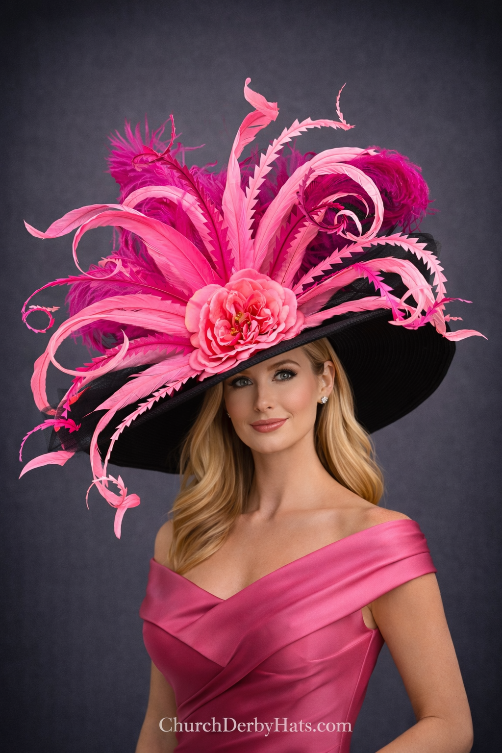 Be Bright Pink - Kentucky Derby Hat