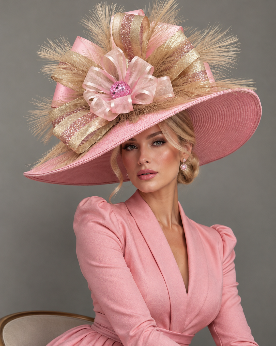 Patsy - Pink Kentucky Derby Hat