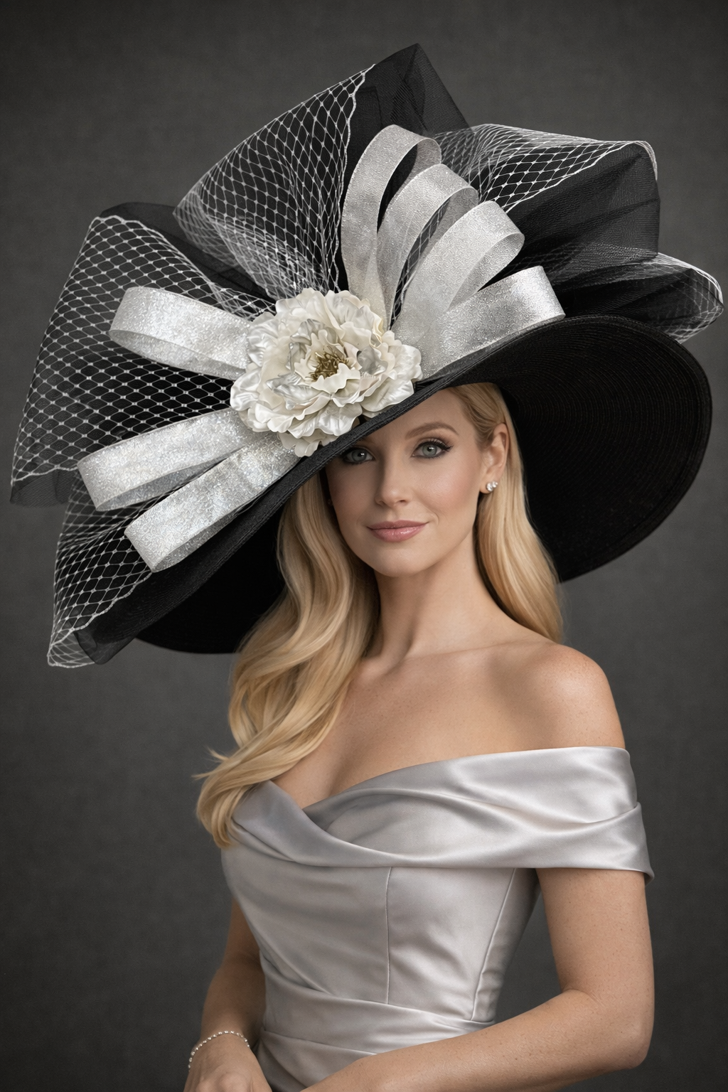 May Black Silver - Kentucky Derby Hat