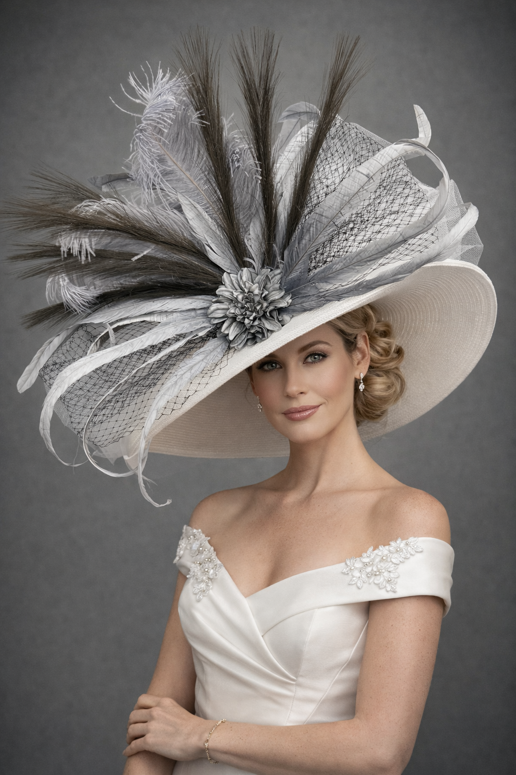 Melinda White Gray - Kentucky Derby Hat