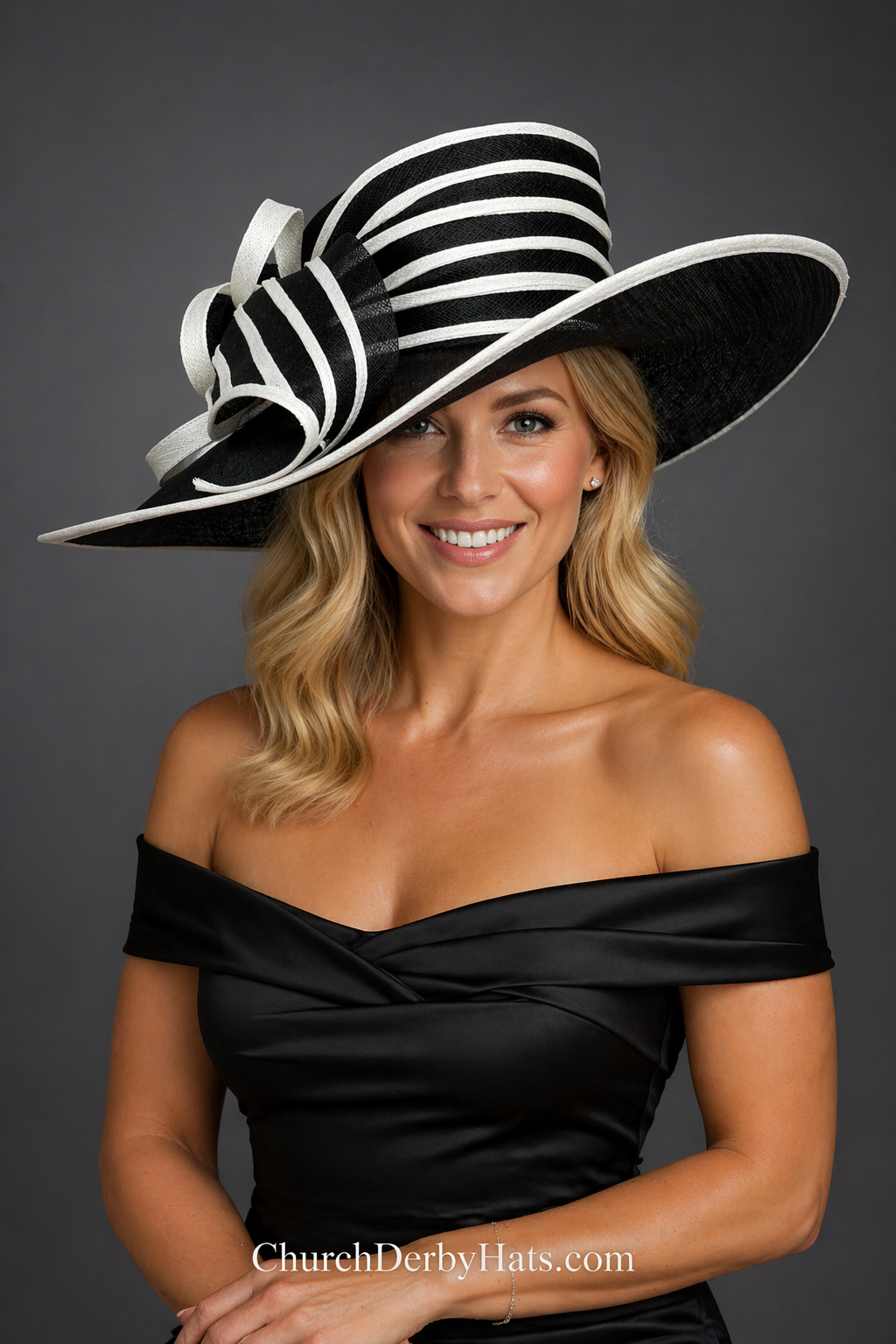 Audrey Black White - Kentucky Derby Hat