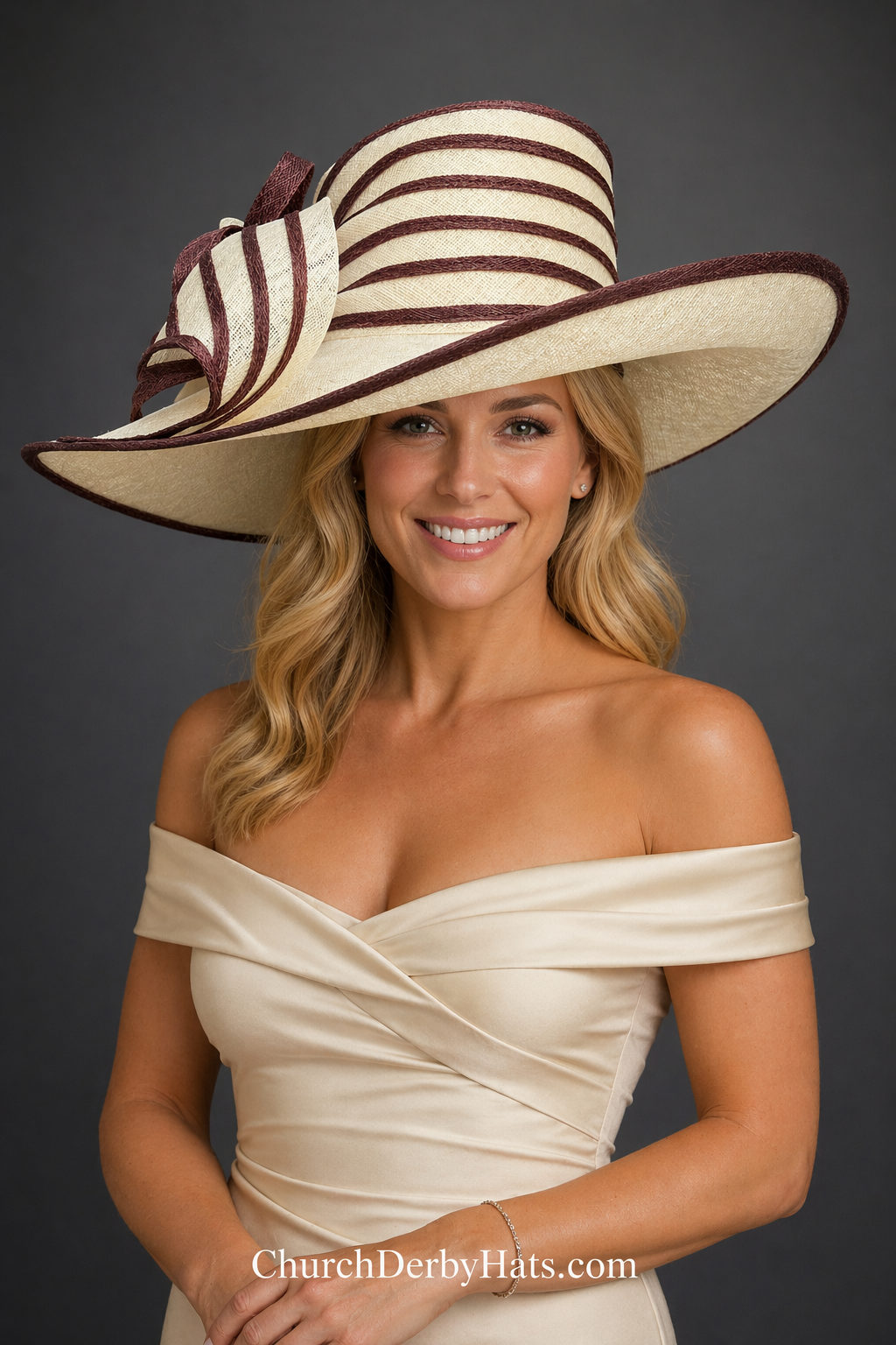 Audrey Ivory Tan - Kentucky Derby Hat