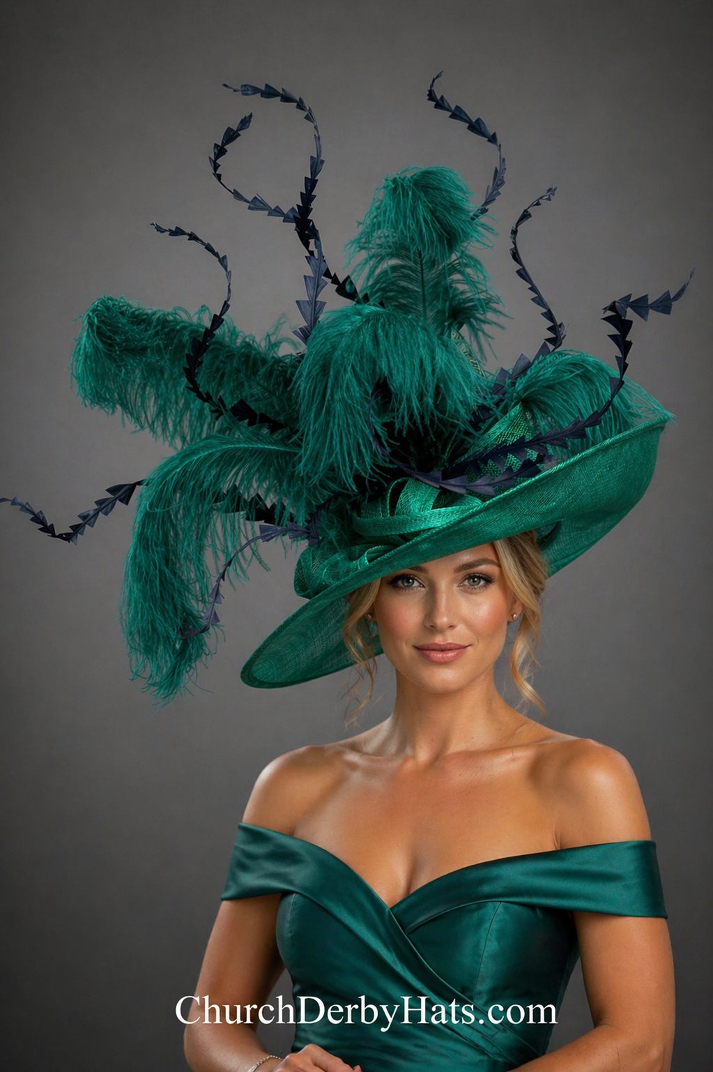 Emerald Navy - Kentucky Derby Hat