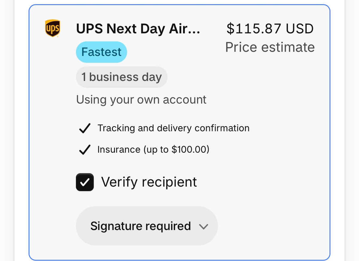 Express shipping