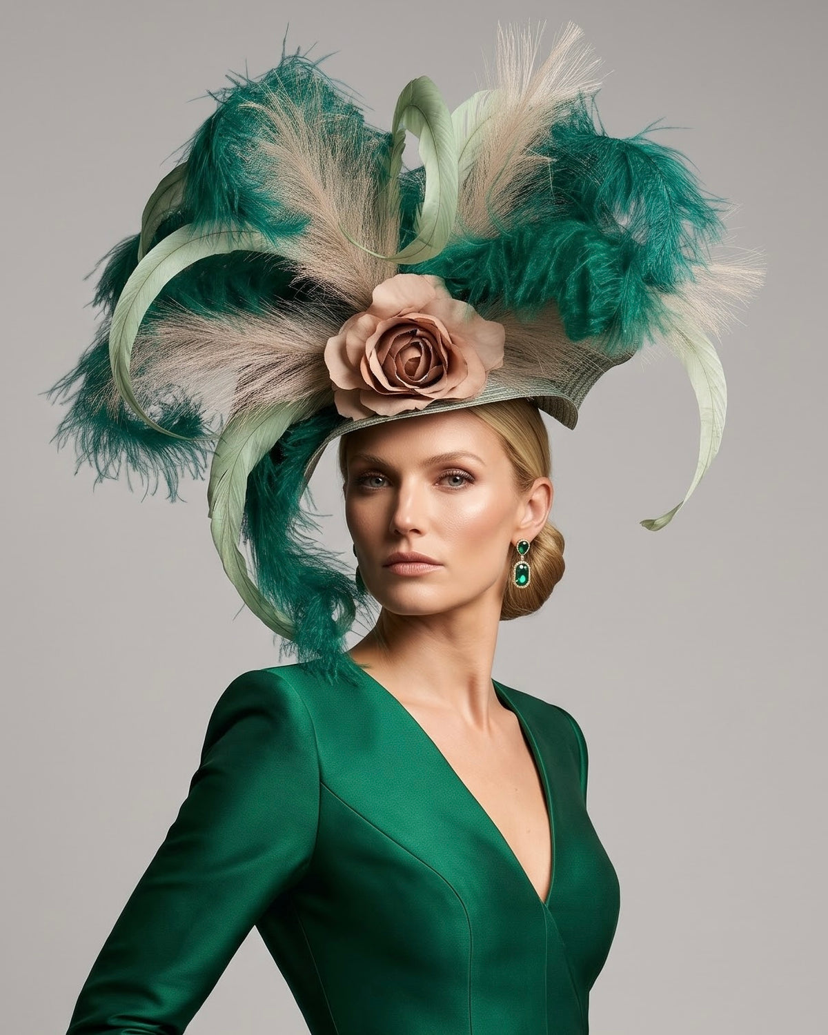 Bithia Green Fascinator on Headband