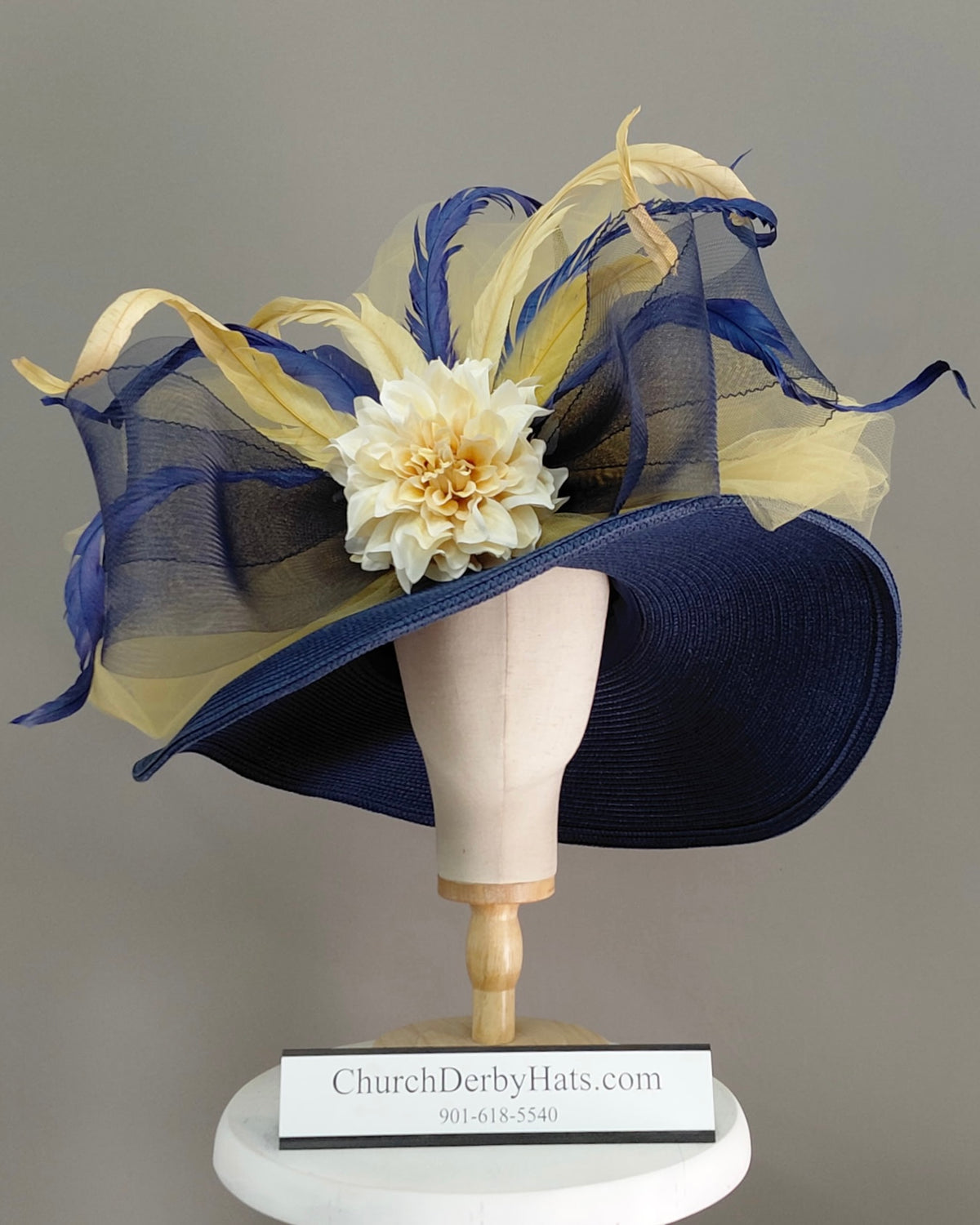 Greta Navy Gold - Kentucky Derby Hat