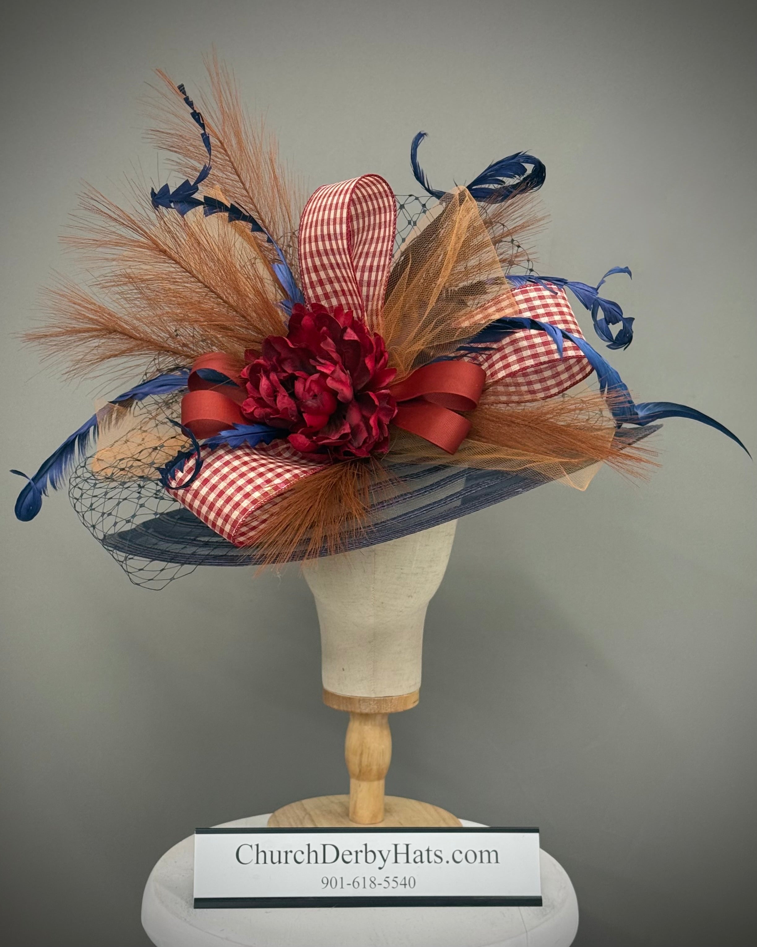 Abigail Navy - Kentucky Derby Hat - Church Hat