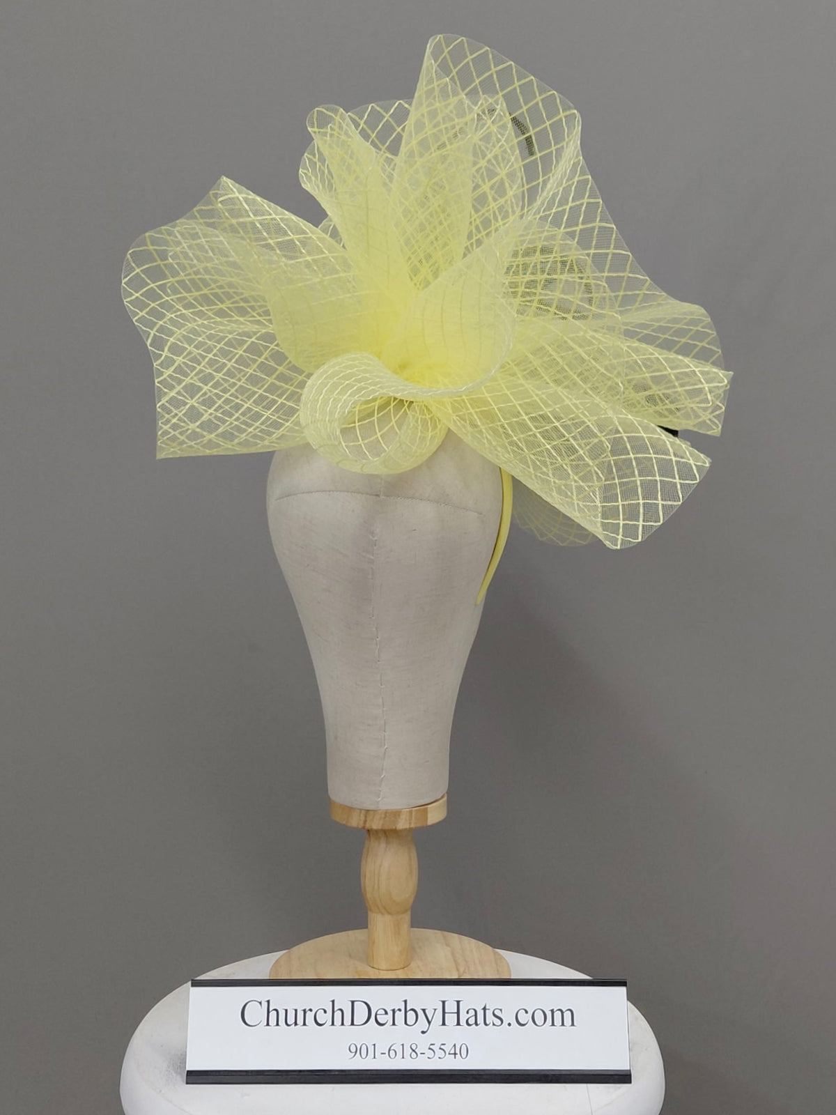 Marina Yellow - Fascinator on Headband