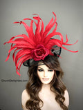 Red Rose Derby Fascinator