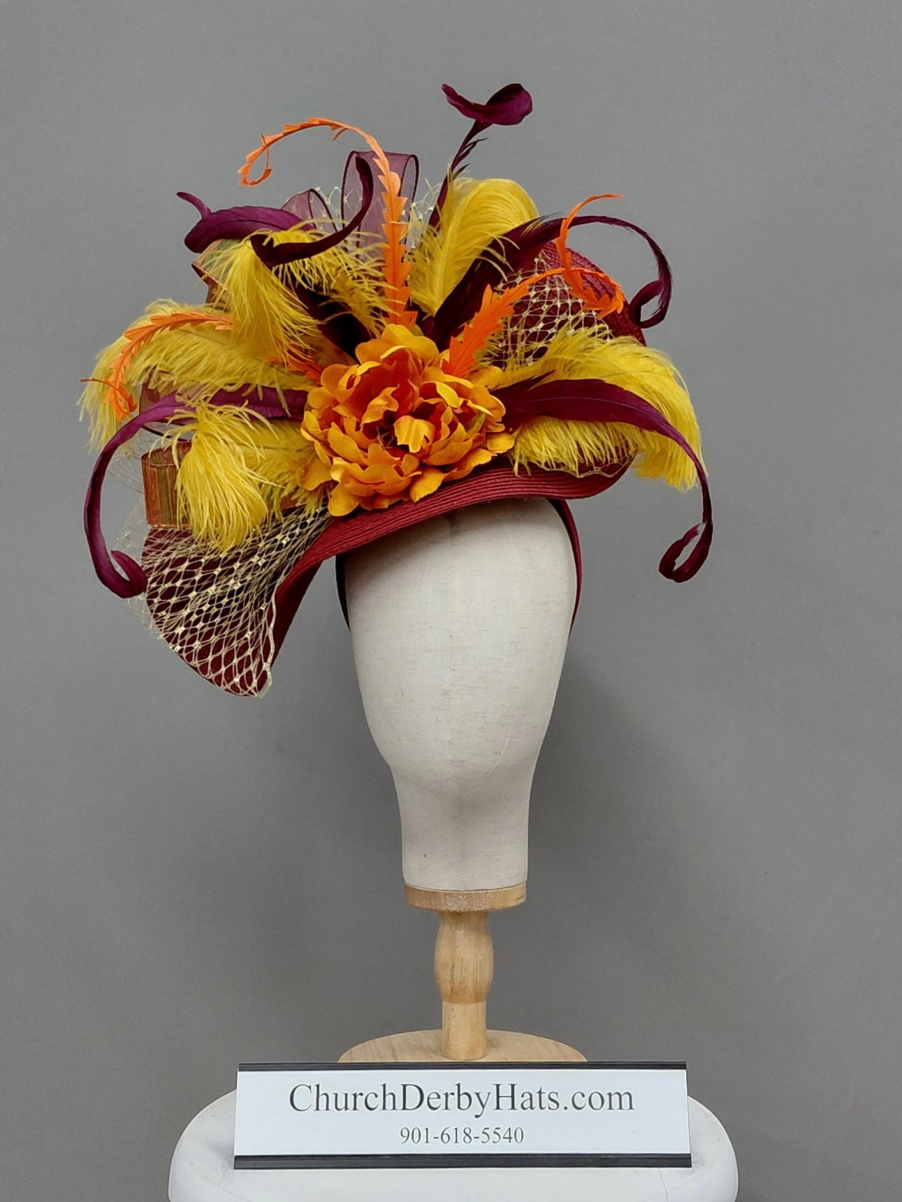 Ruby Fascinator on Headband
