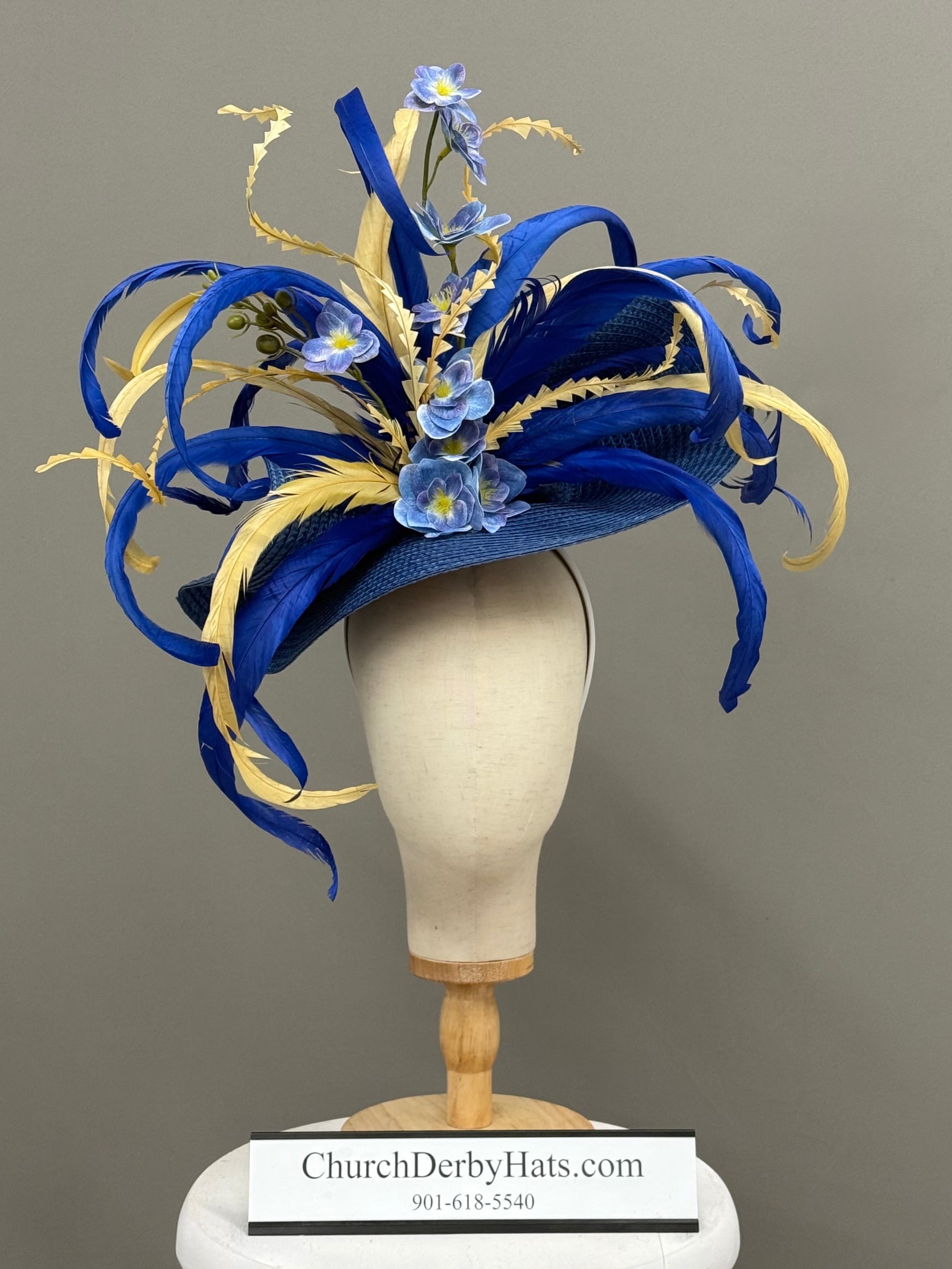Sapphire Fascinator - Church Derby Hat