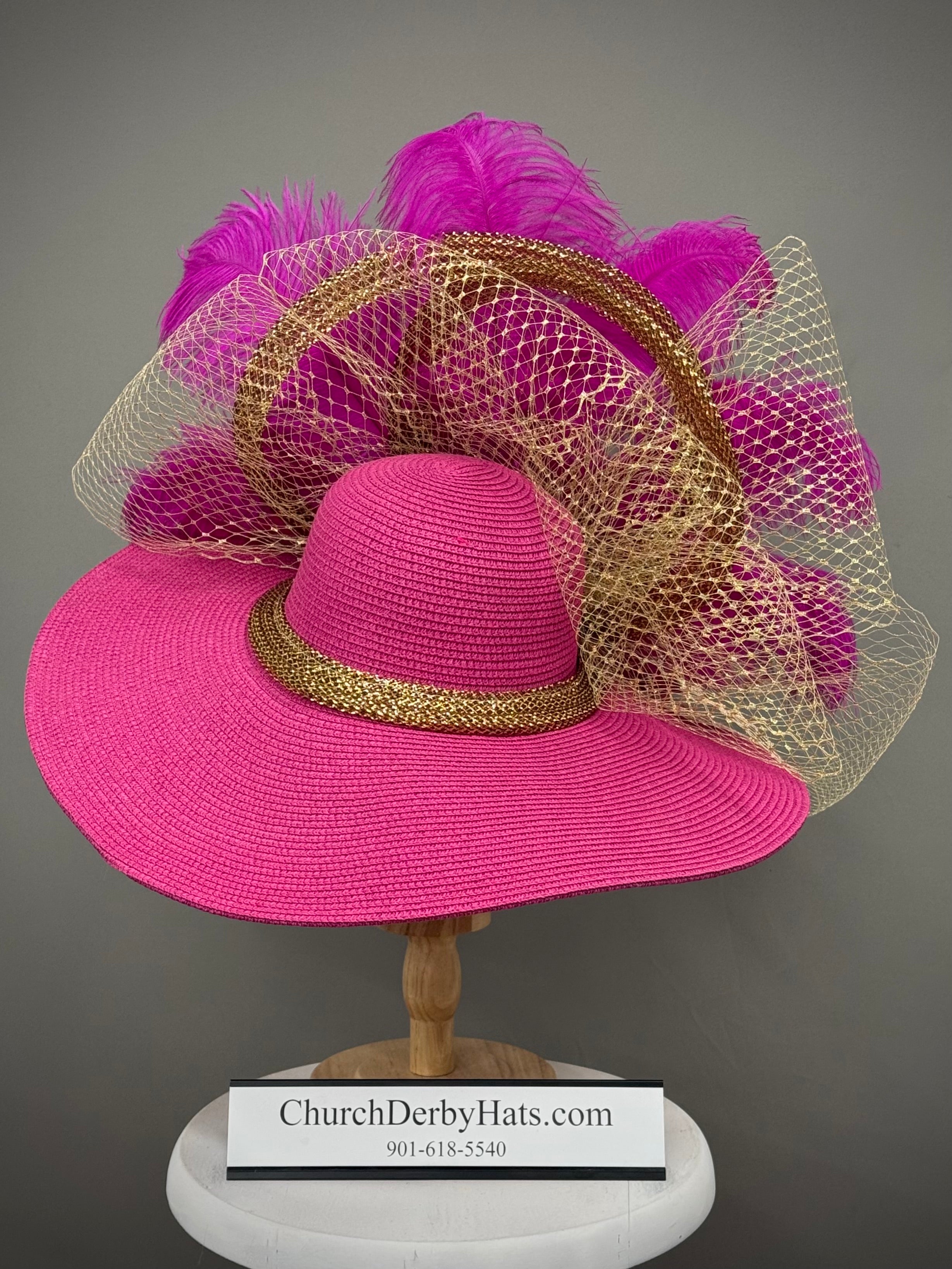 Geneva Pink Gold - Kentucky Derby Hat