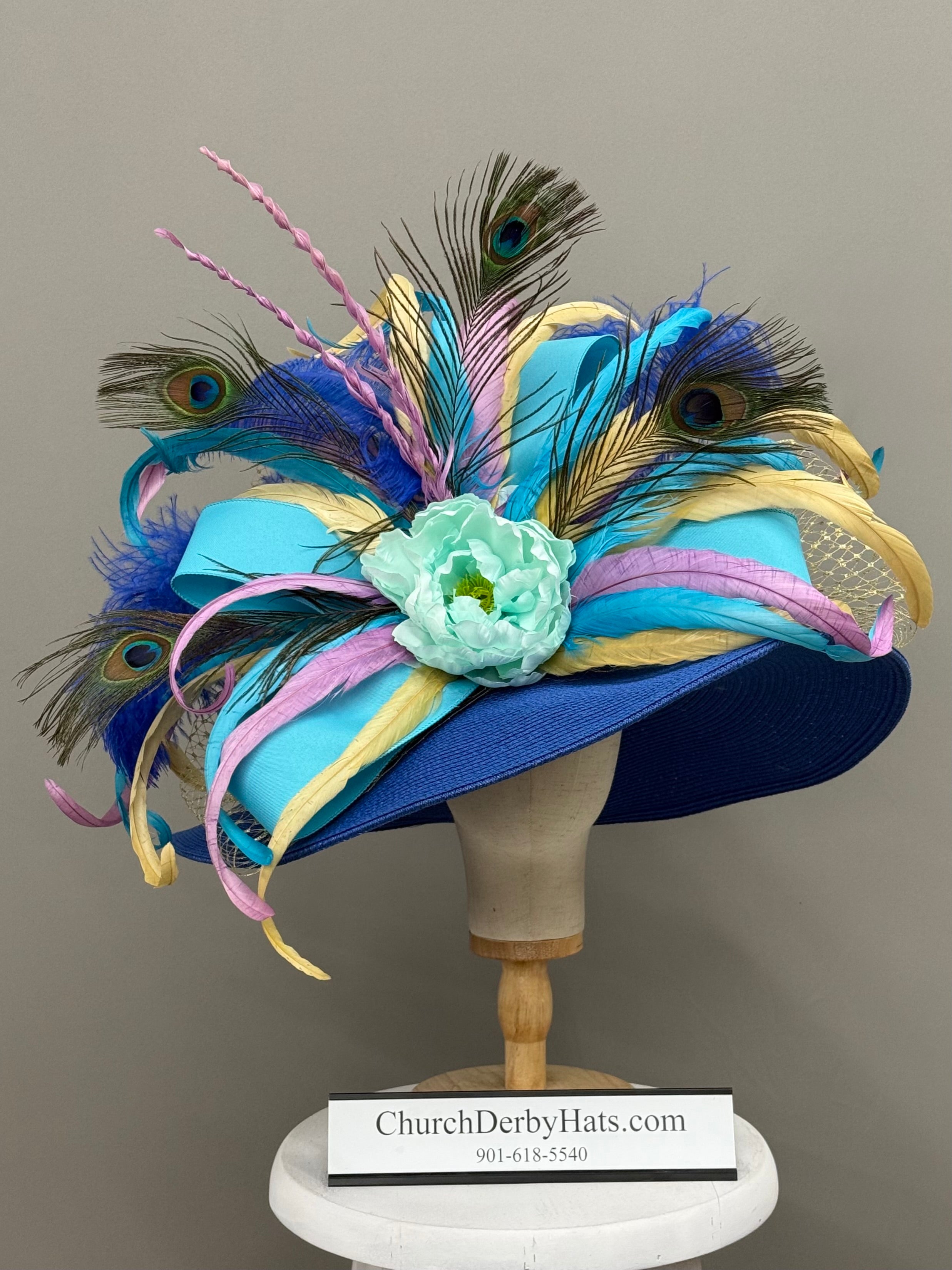 Tessa Turquoise - Kentucky Derby Hat - Church Hat