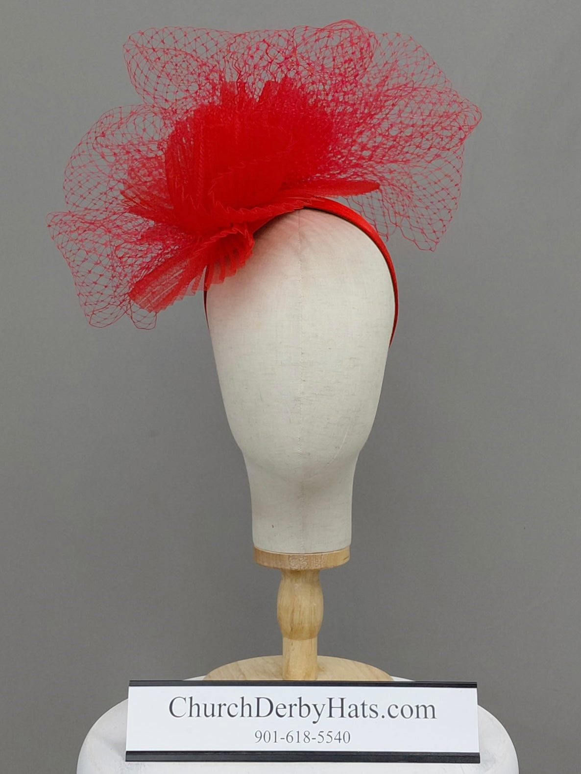 Diva - Red Fascinator on Headband