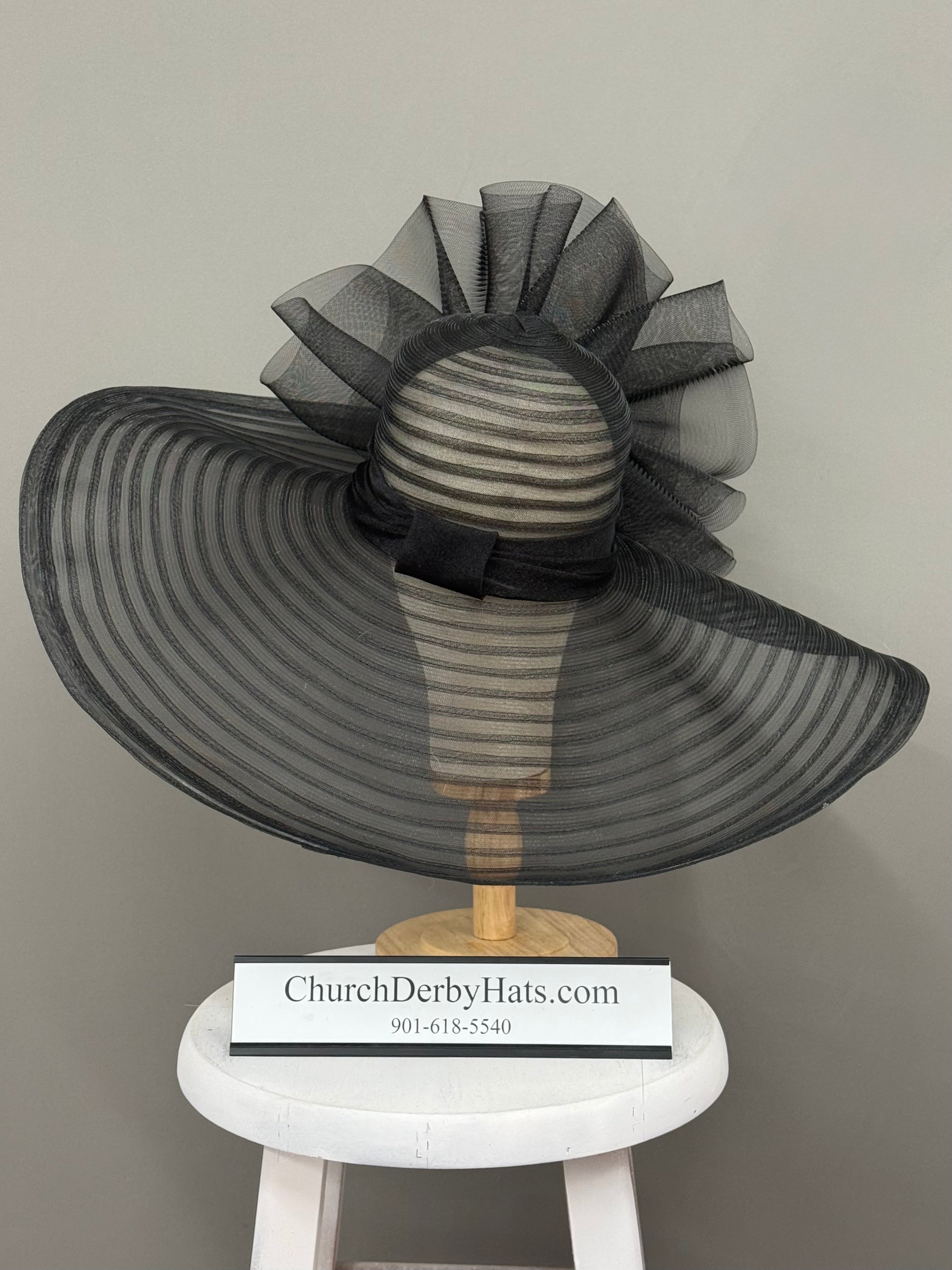 Stella Ray - Black Kentucky Derby Hat - Church Hat