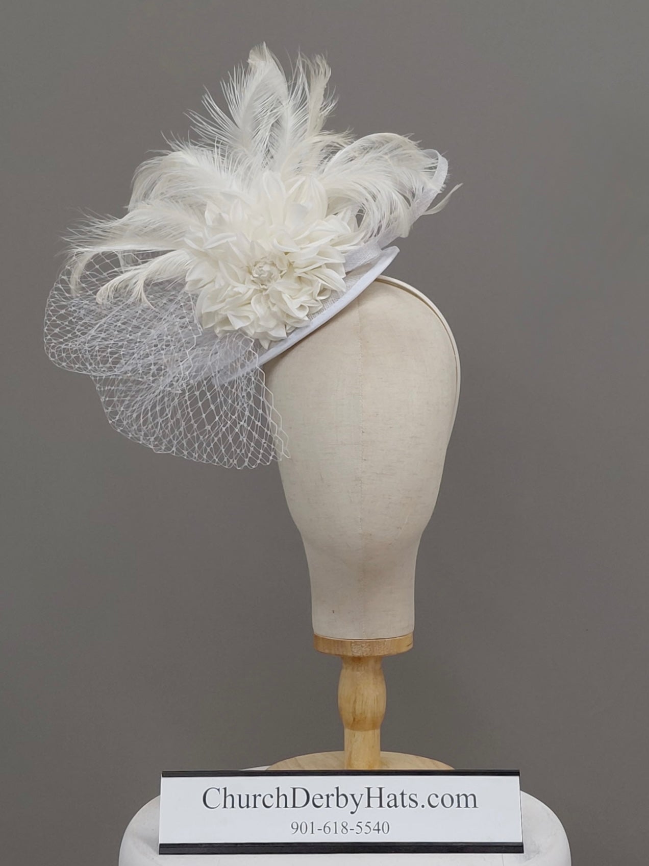 Sarah Jessica White Ivory Fascinator on Headband