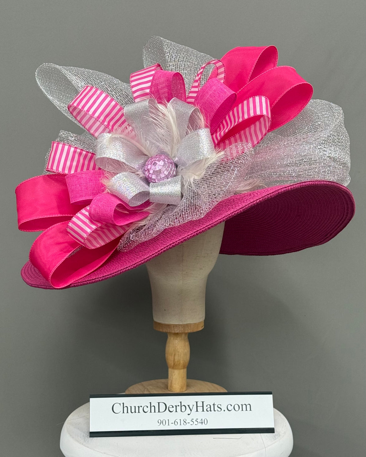 Serine Pink Silver - Kentucky Derby Hat