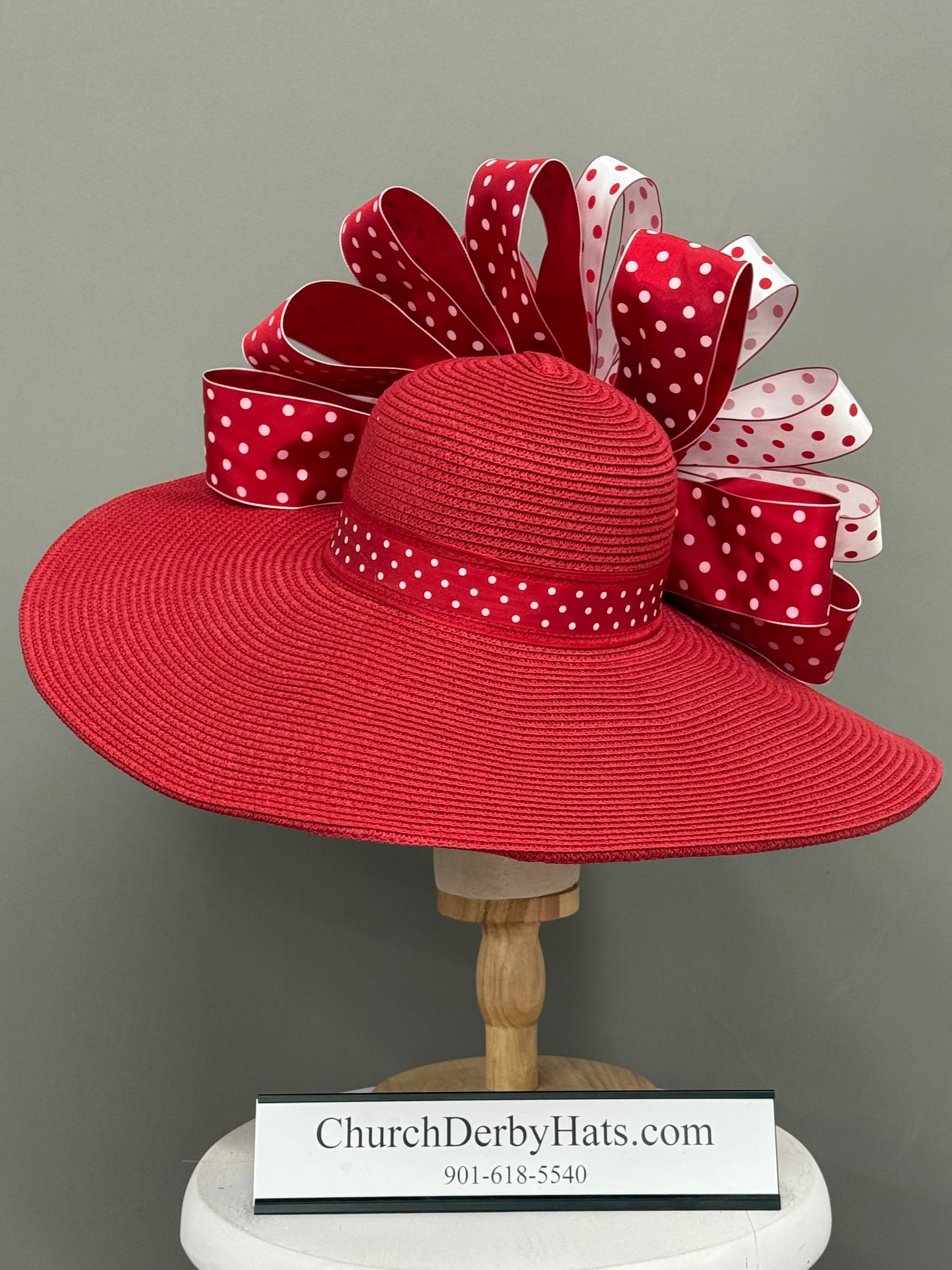 Karina Red White - Kentucky Derby Hat