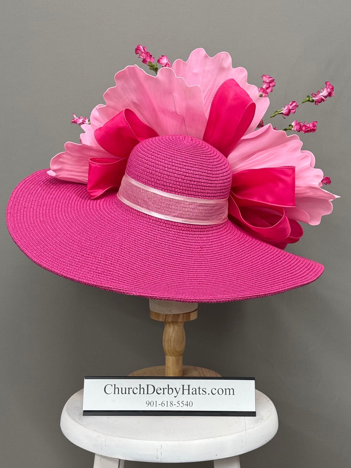 Cindy - Pink Kentucky Derby Hat