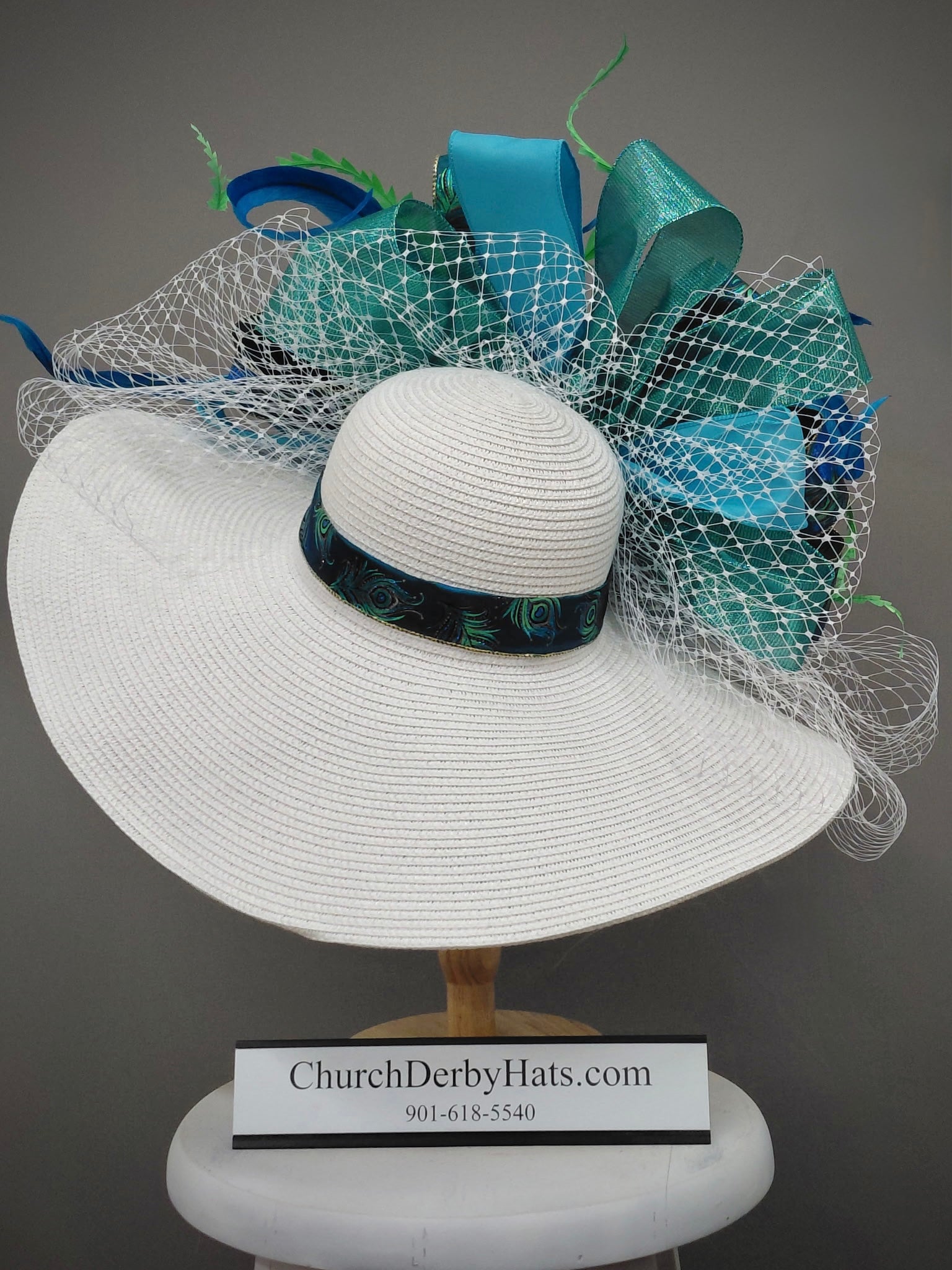 Ariel Turquoise - Kentucky Derby Hat