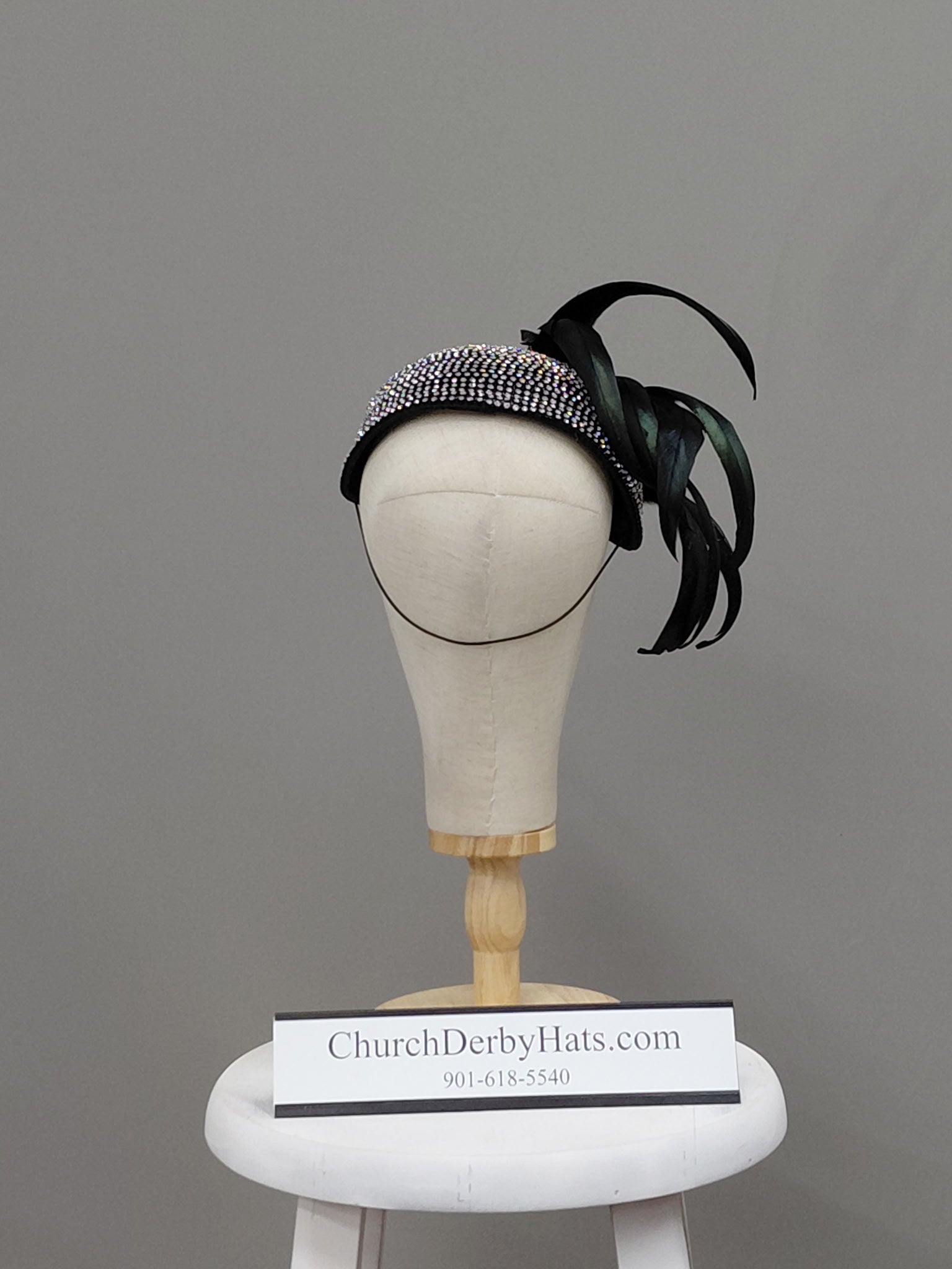 Beaded Fascinator Cap - Church Derby Hat