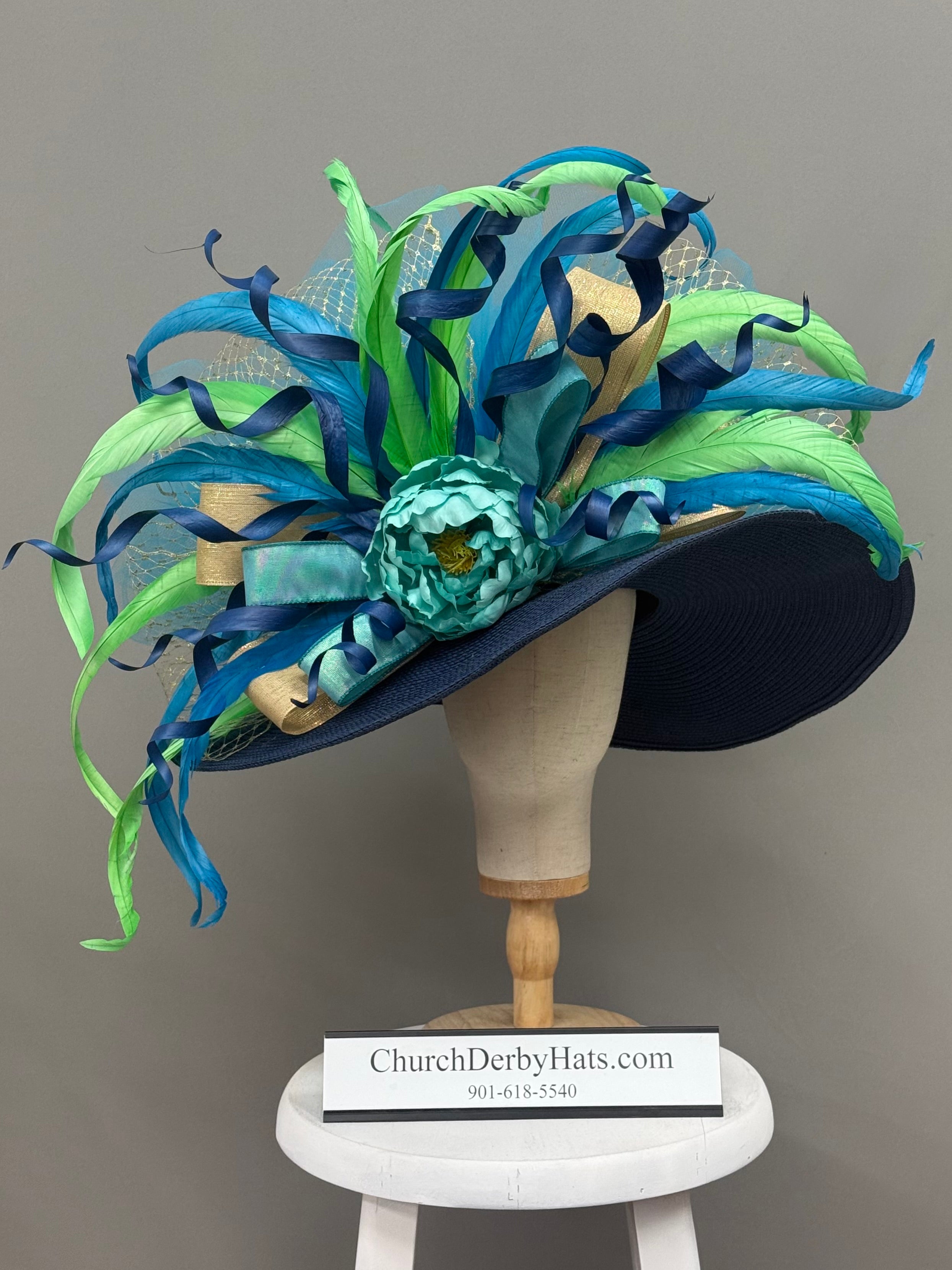 Anola Blue - Kentucky Deeby Hat - Church Hat