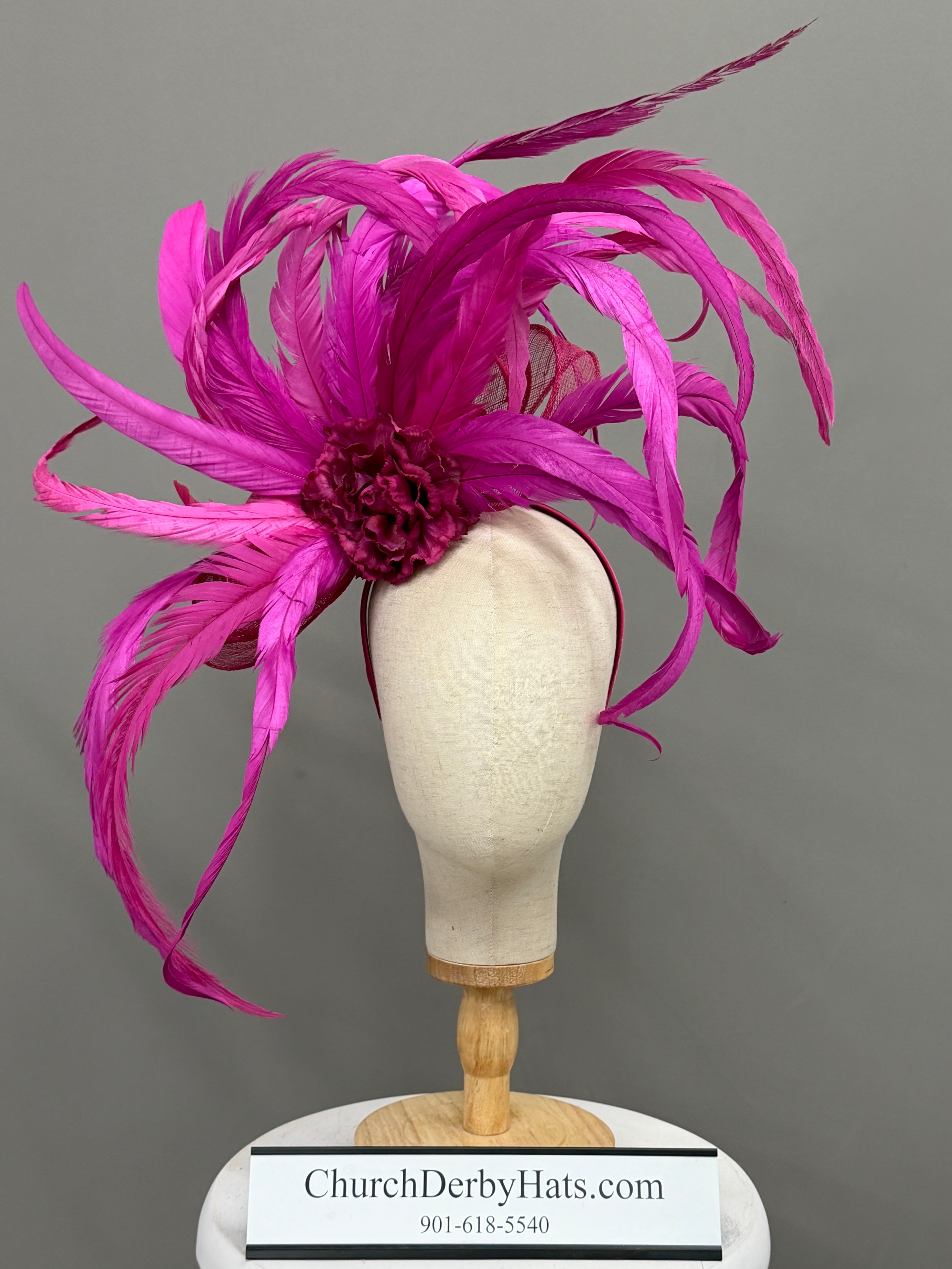 Fuchsia Fascinator on Headband by Vance