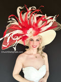 Ivory Red Gold Kentucky Derby Hat