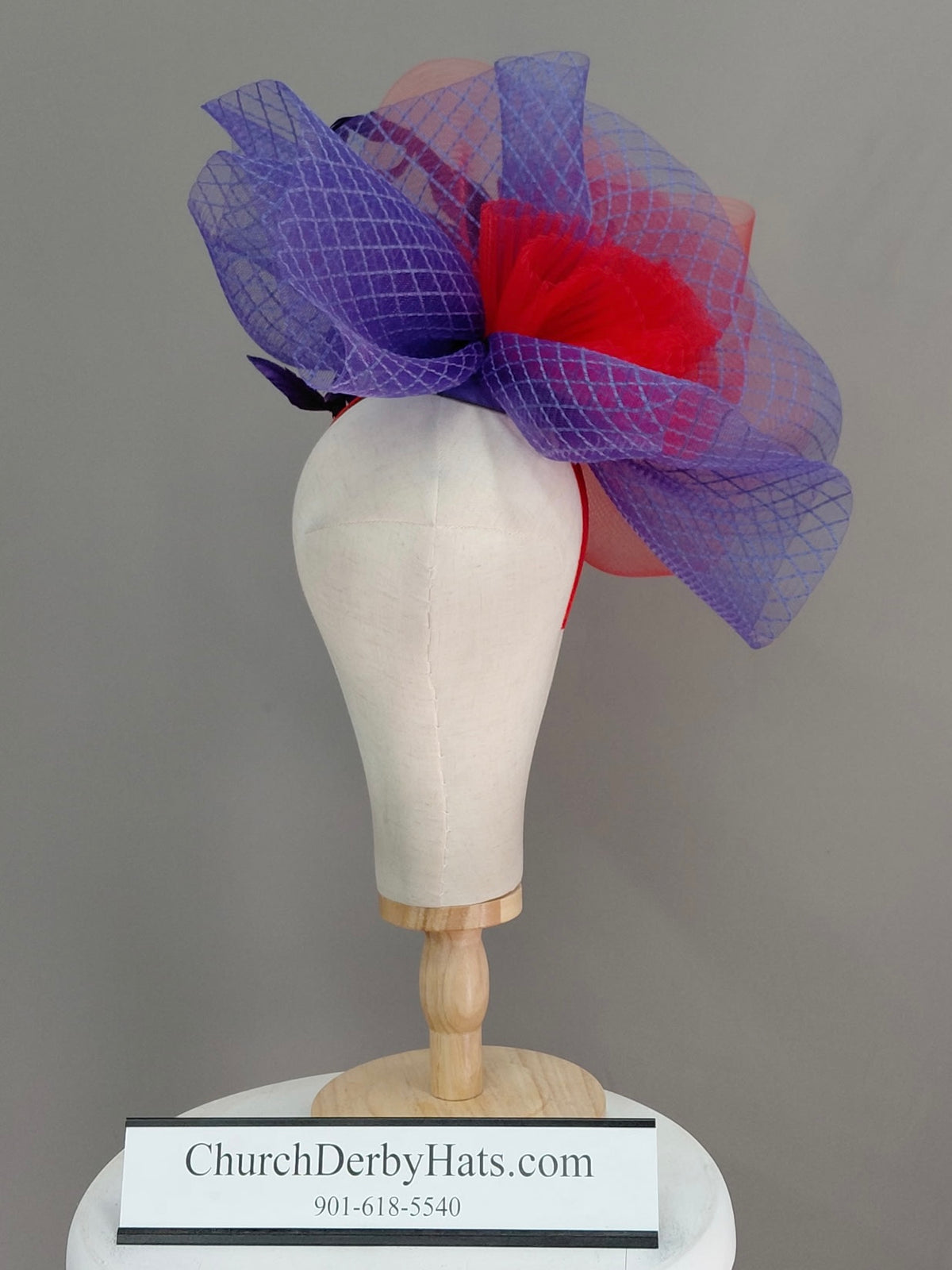 1866 - Kentucky Derby Hat - Church Hat - Fascinator on Headband