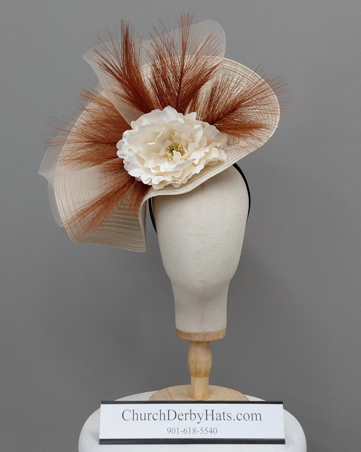 Diana - Kentucky Derby Hat - Fascinator on headband