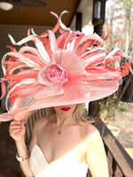 Light Pink Peach Coral Kentucky Derby Hat