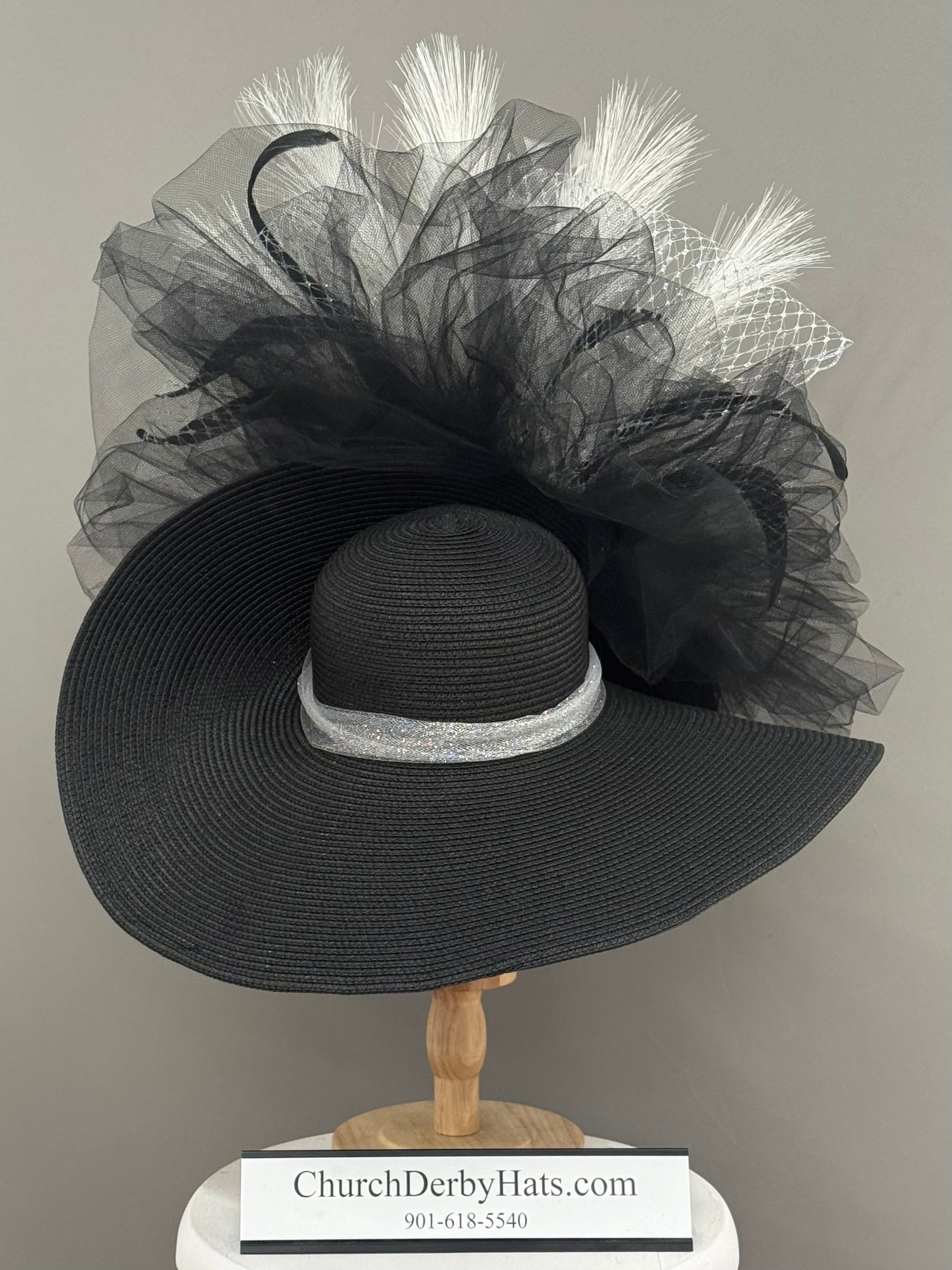 Silverina Black - Kentucky Derby Hat