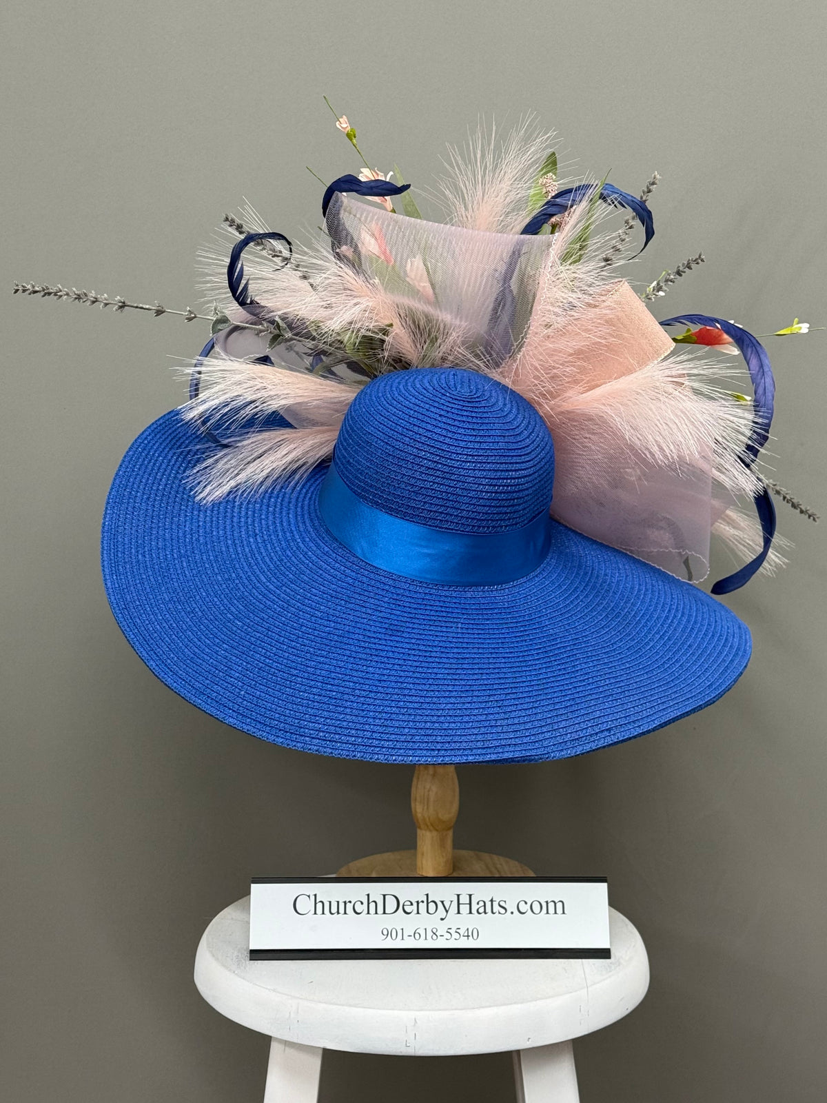 Kingsington - Blue Kentucky Derby Hat
