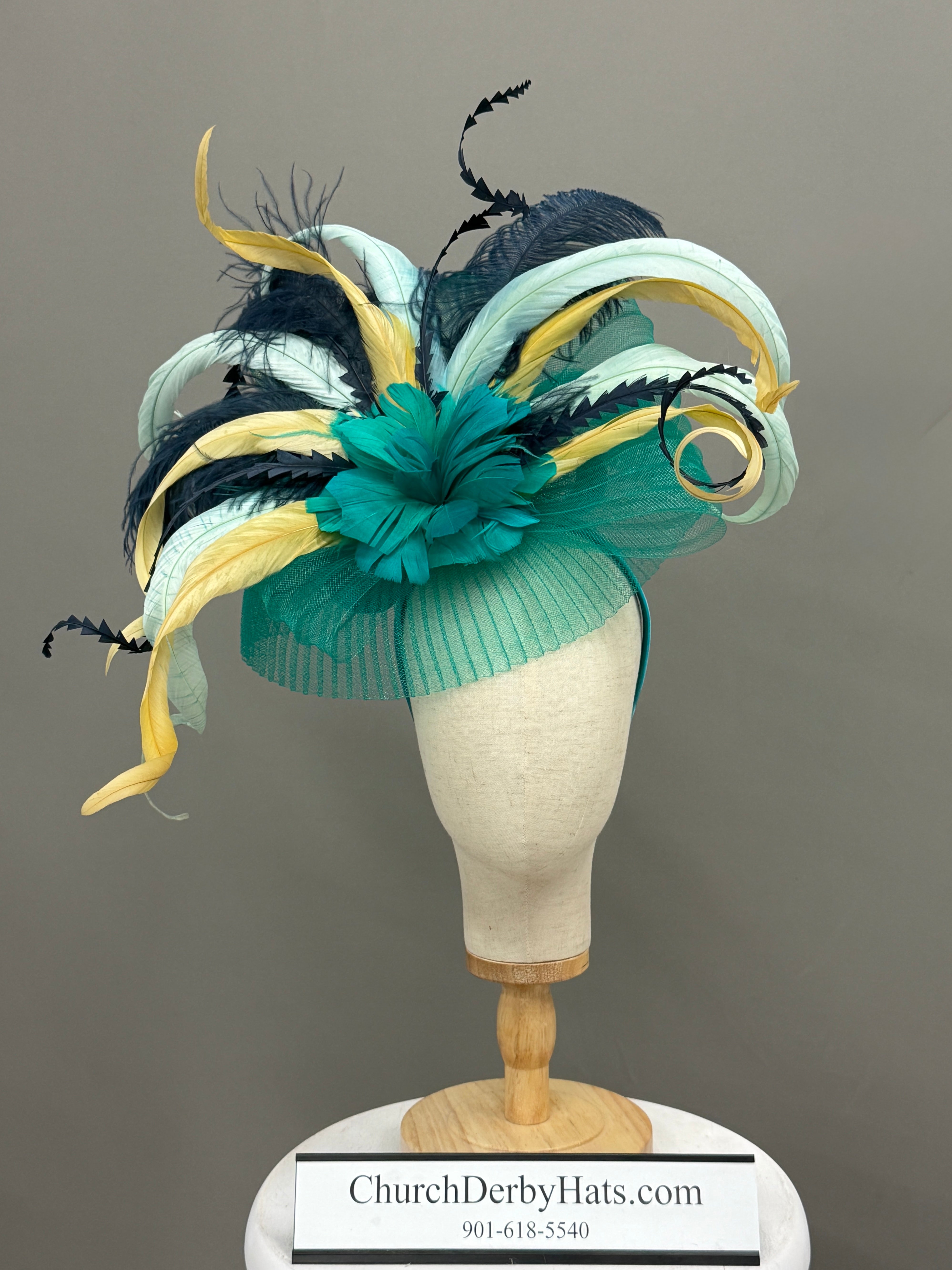 Emerald Night Fascinator - Kentucky Derby Hat