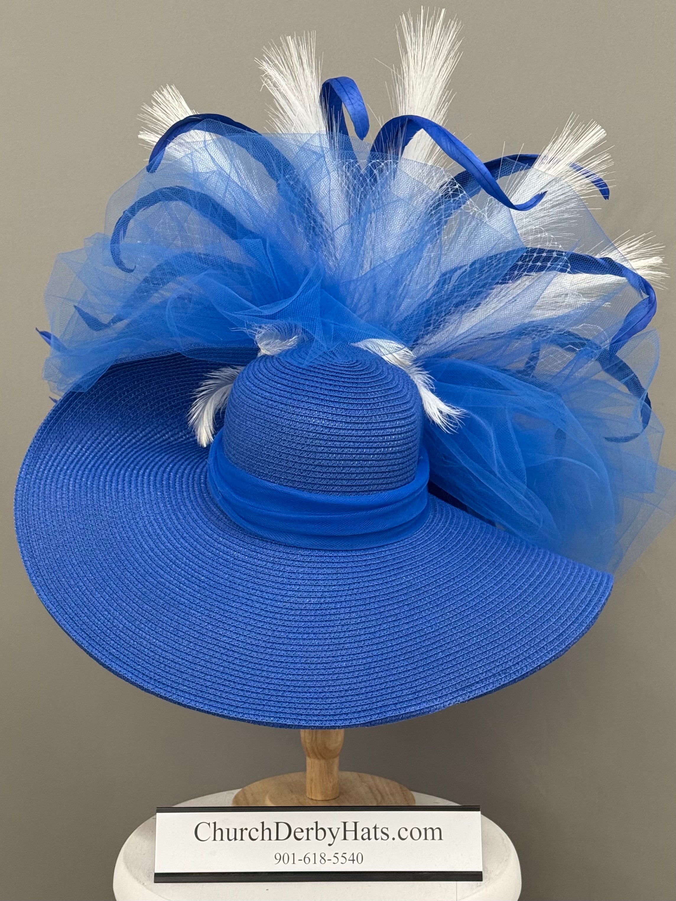 Tina Royal Blue - Kentucky Derby Hat
